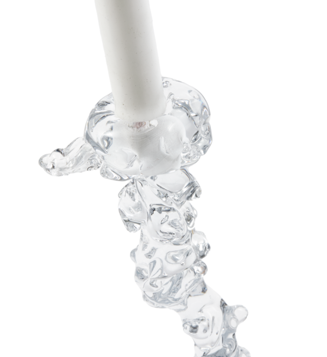 GLASS DRIP transparent candle holder