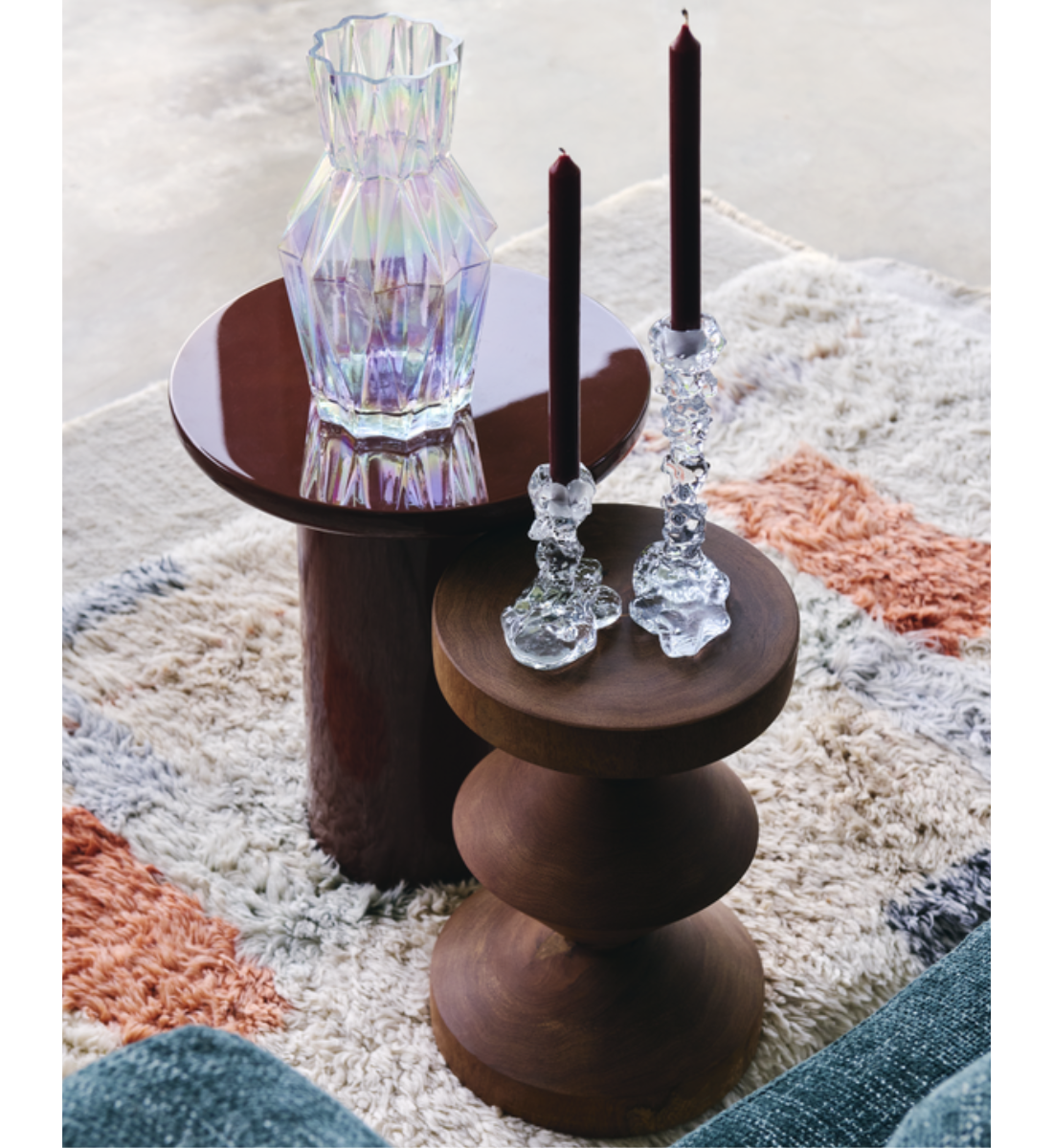 GLASS DRIP transparent candle holder