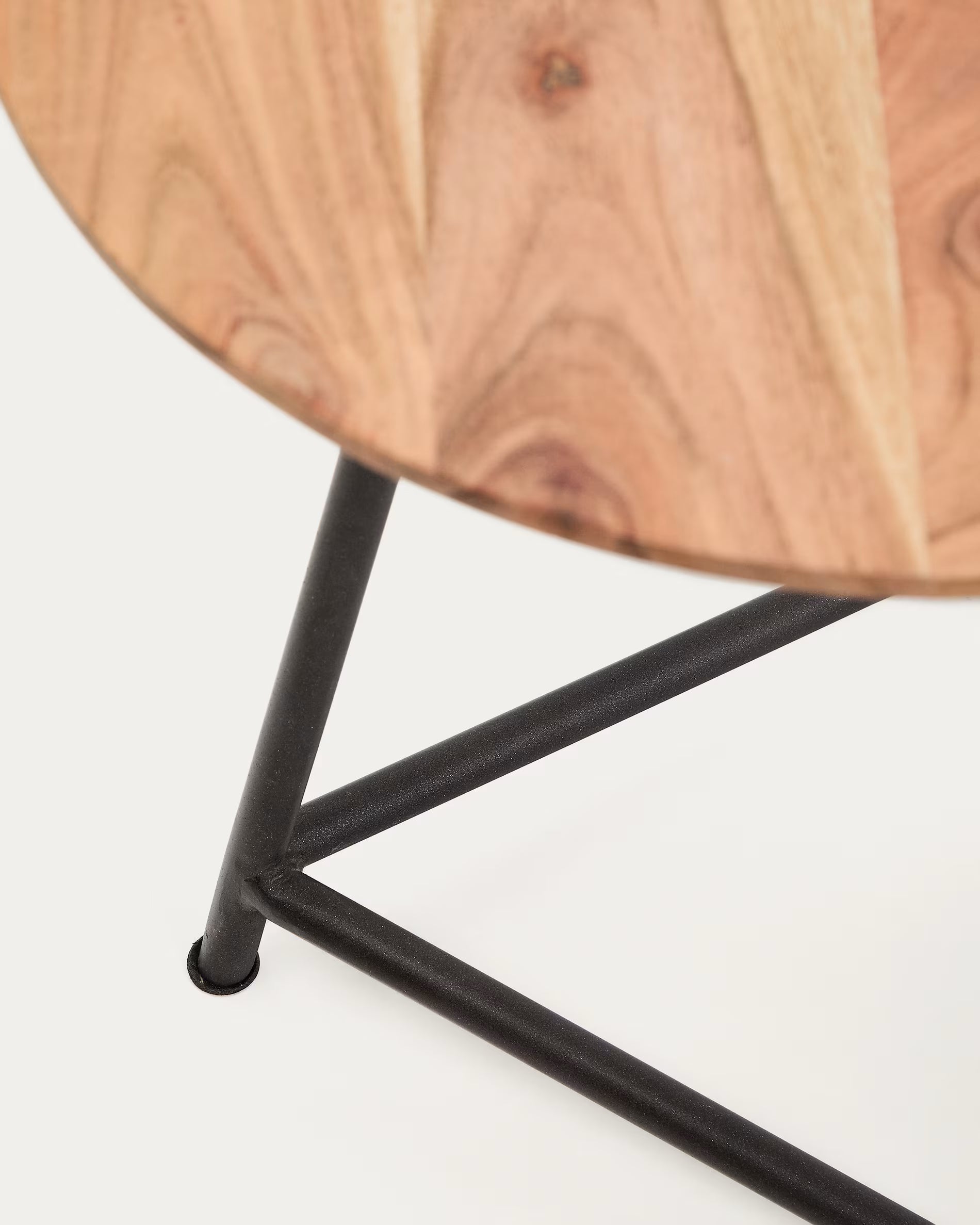 VINTARA set of tables made of acacia wood with a black base