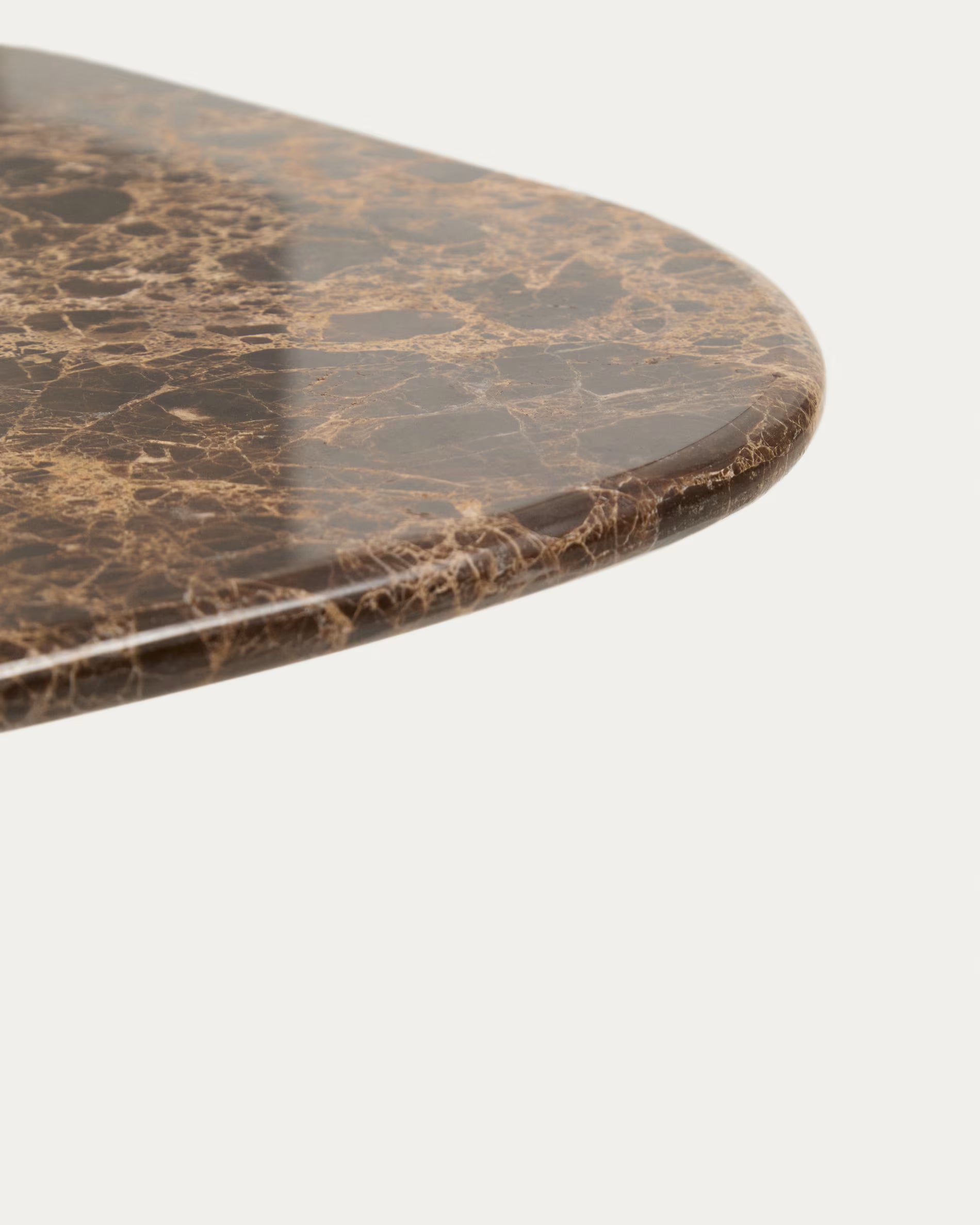 PIRITA Coffee Table in Marble with Dark Wooden Base
