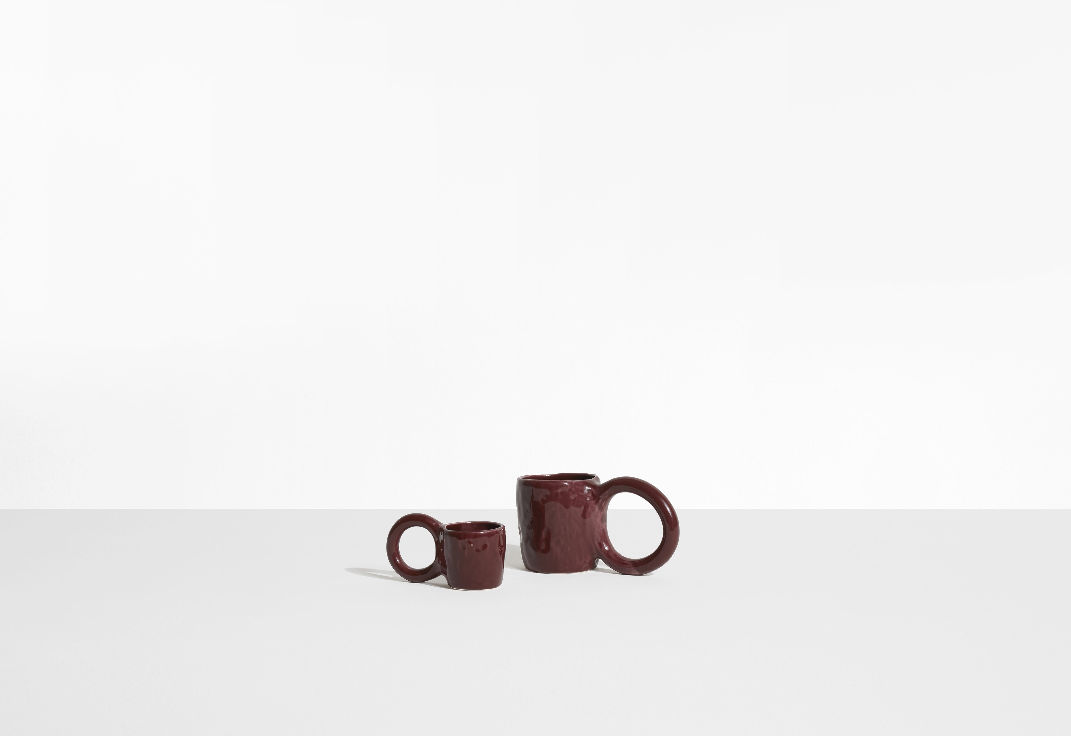 Sada šálků na espresso DONUT v třešňové barvě