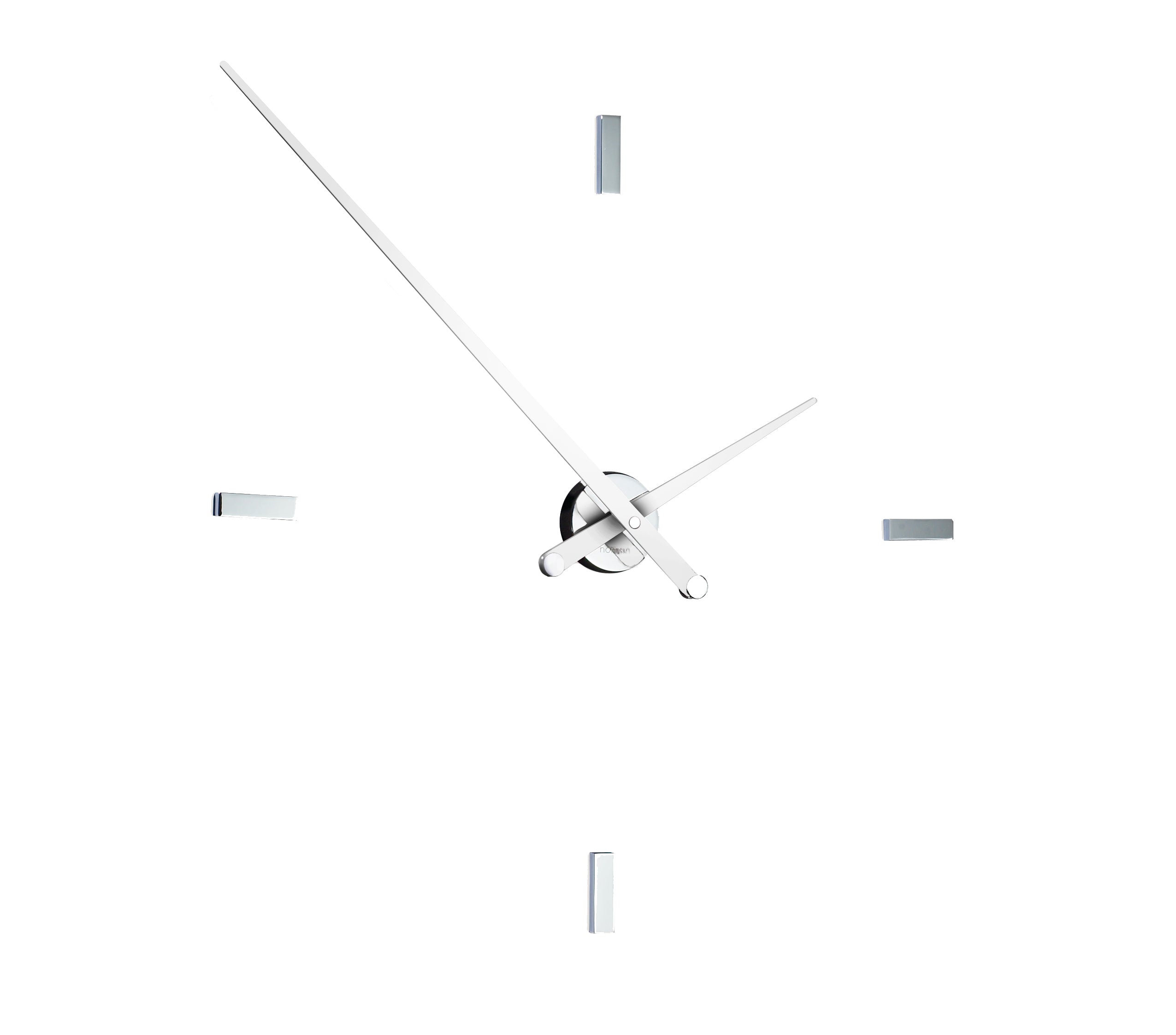 Chromed wall clock TACON with white