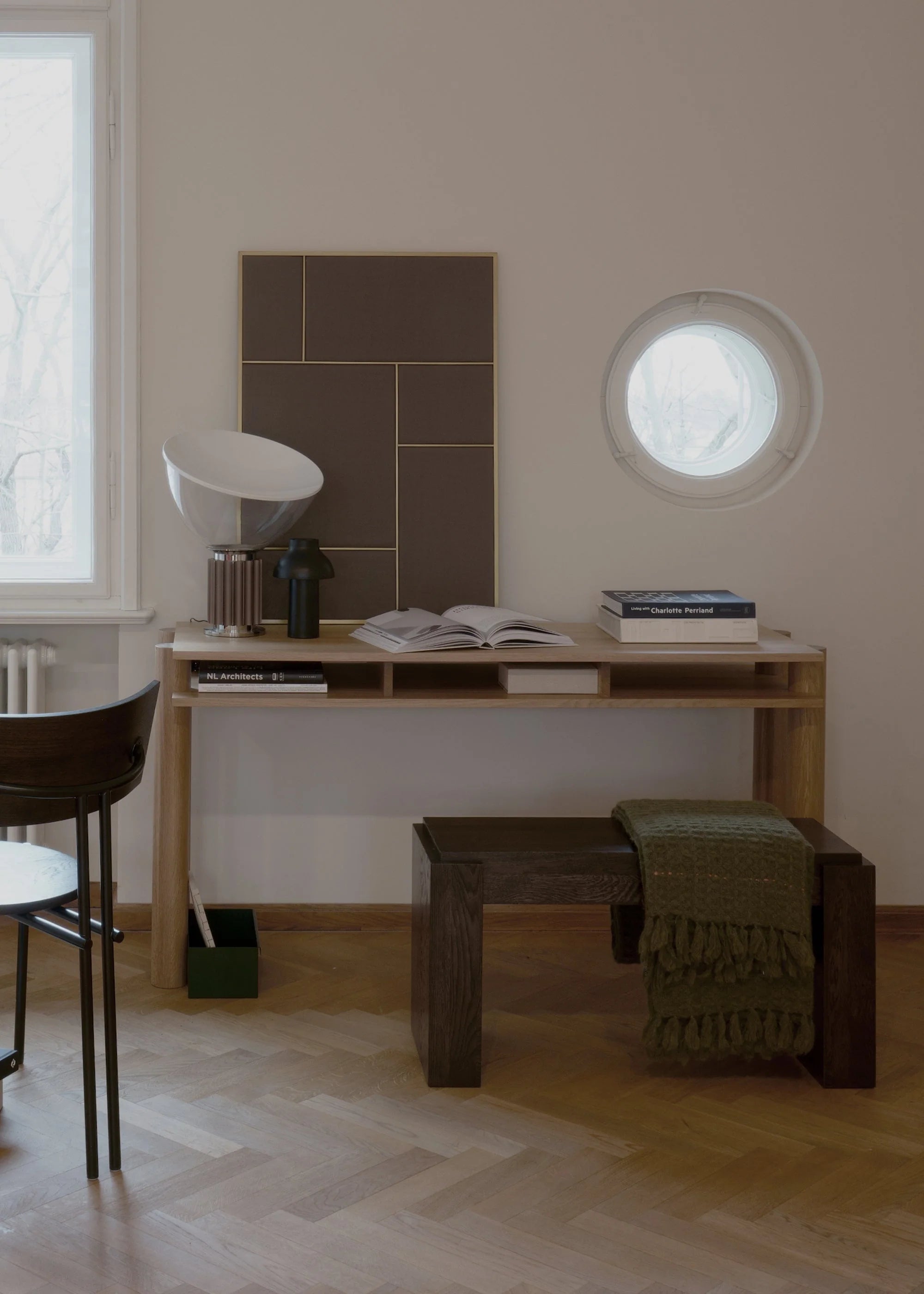 Biurko BOLD burgundowe drewno dębowe