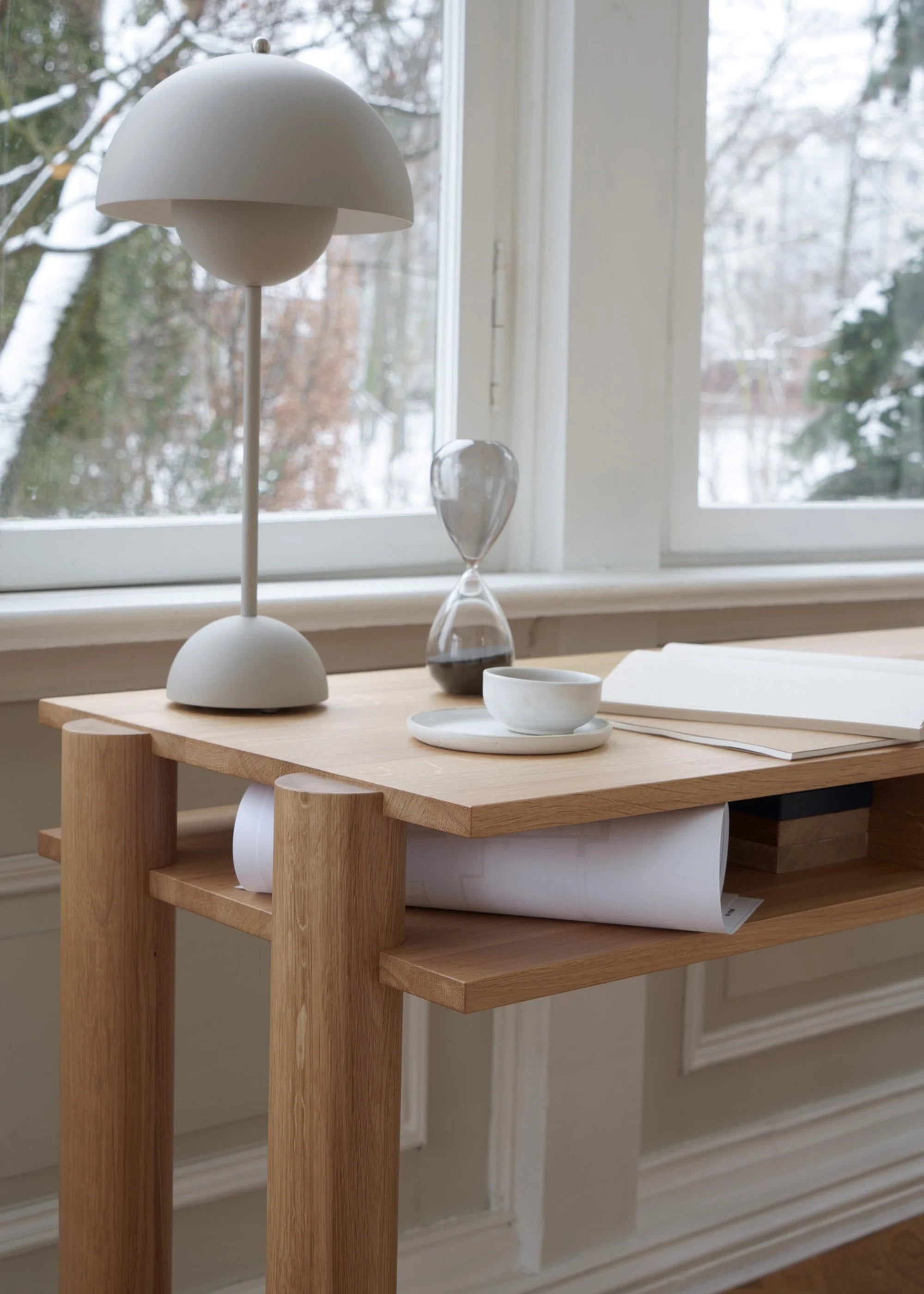 Biurko BOLD burgundowe drewno dębowe