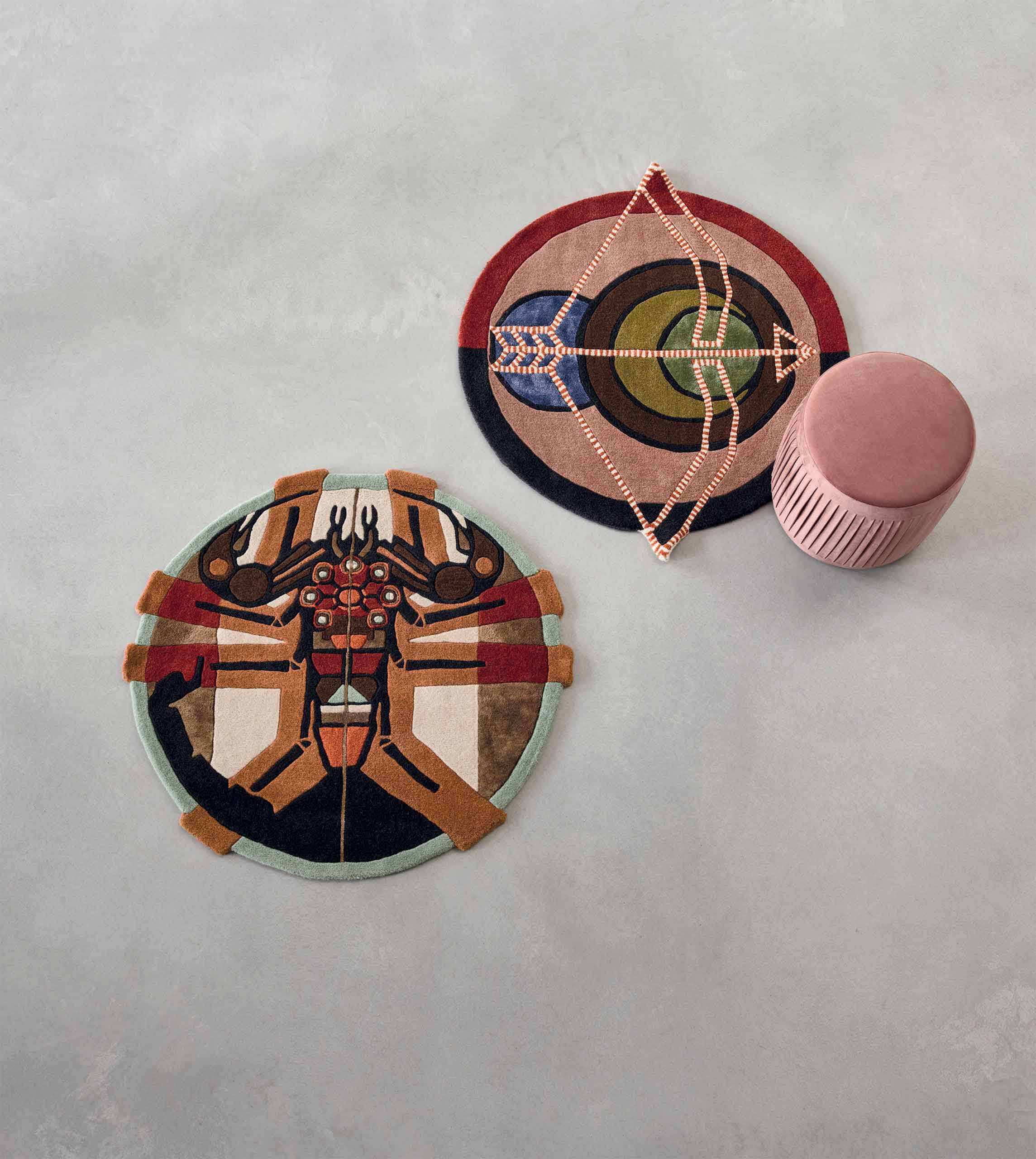 Dywan okrągły ZODIAC SCORPIO brązowo-zielony