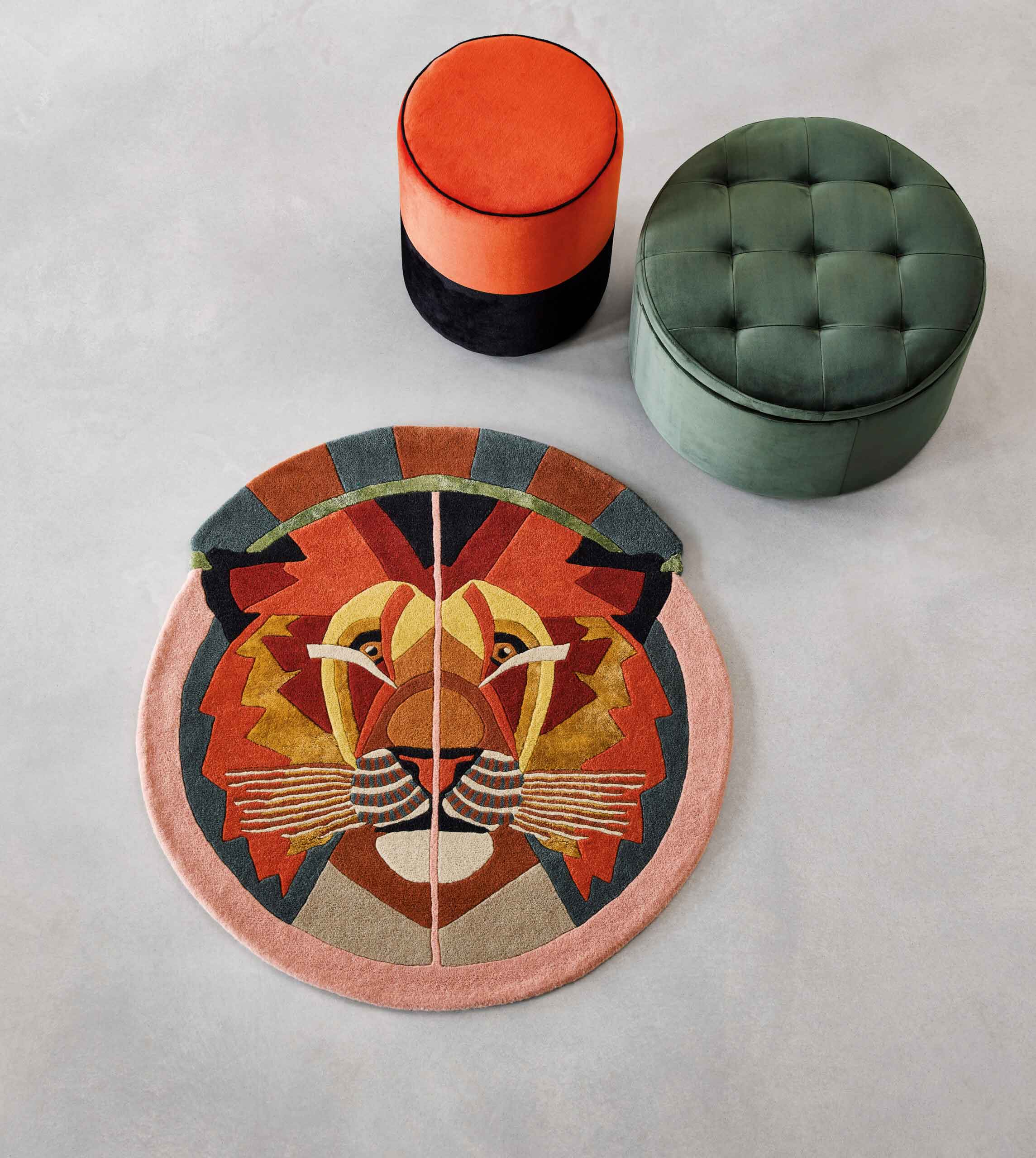 Dywan okrągły ZODIAC LEO brązowo-różowy