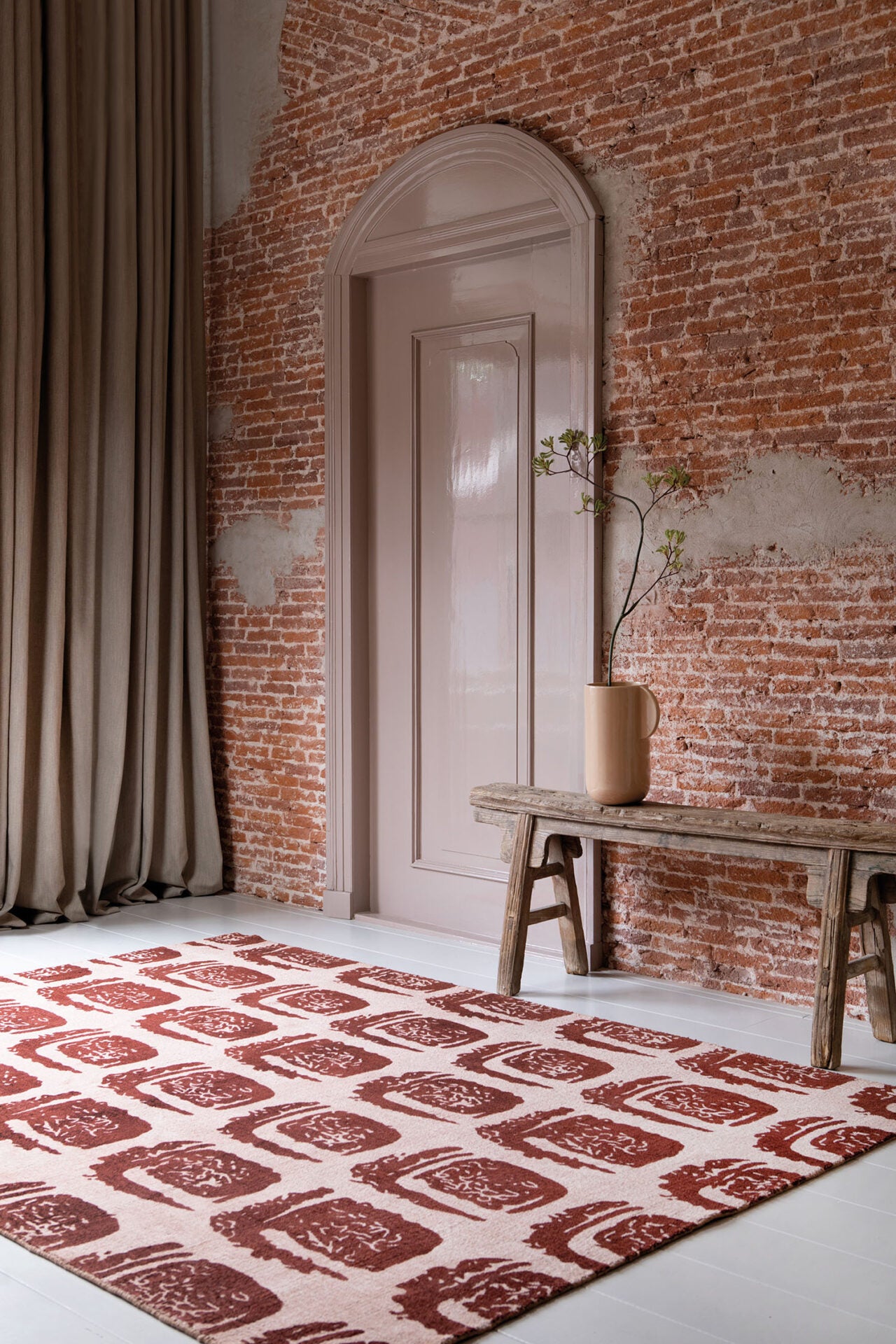 Koberec WOODBLOCK růžovo-vínový