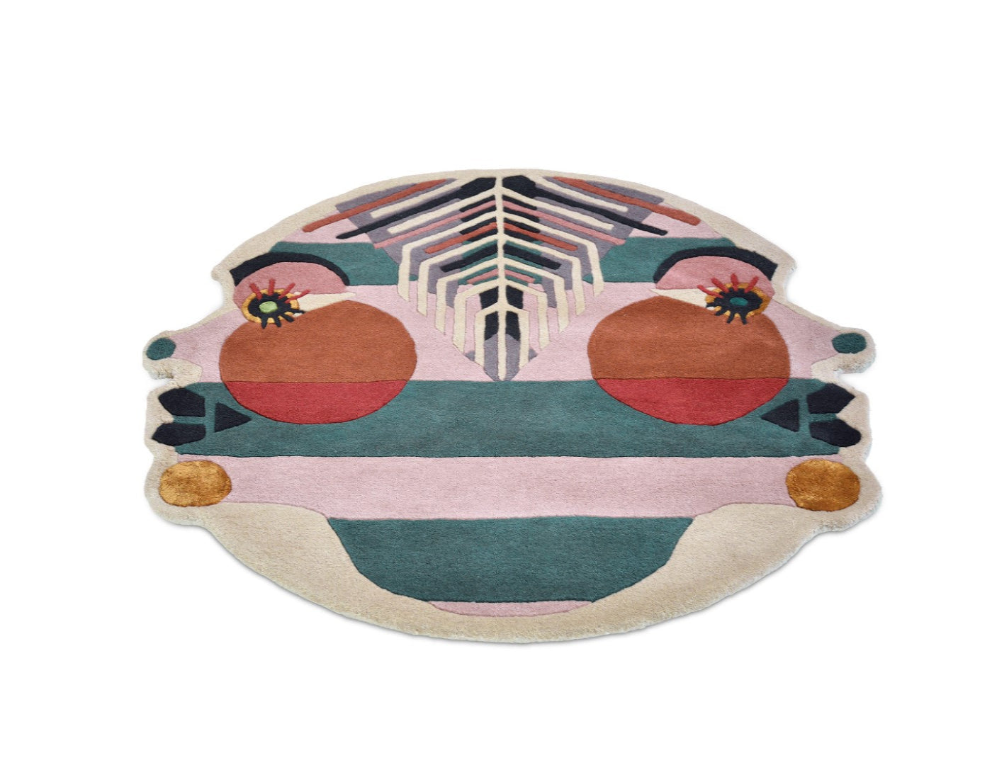 Kulatý koberec ZODIAC BLÍŽENEC béžovo-mořská