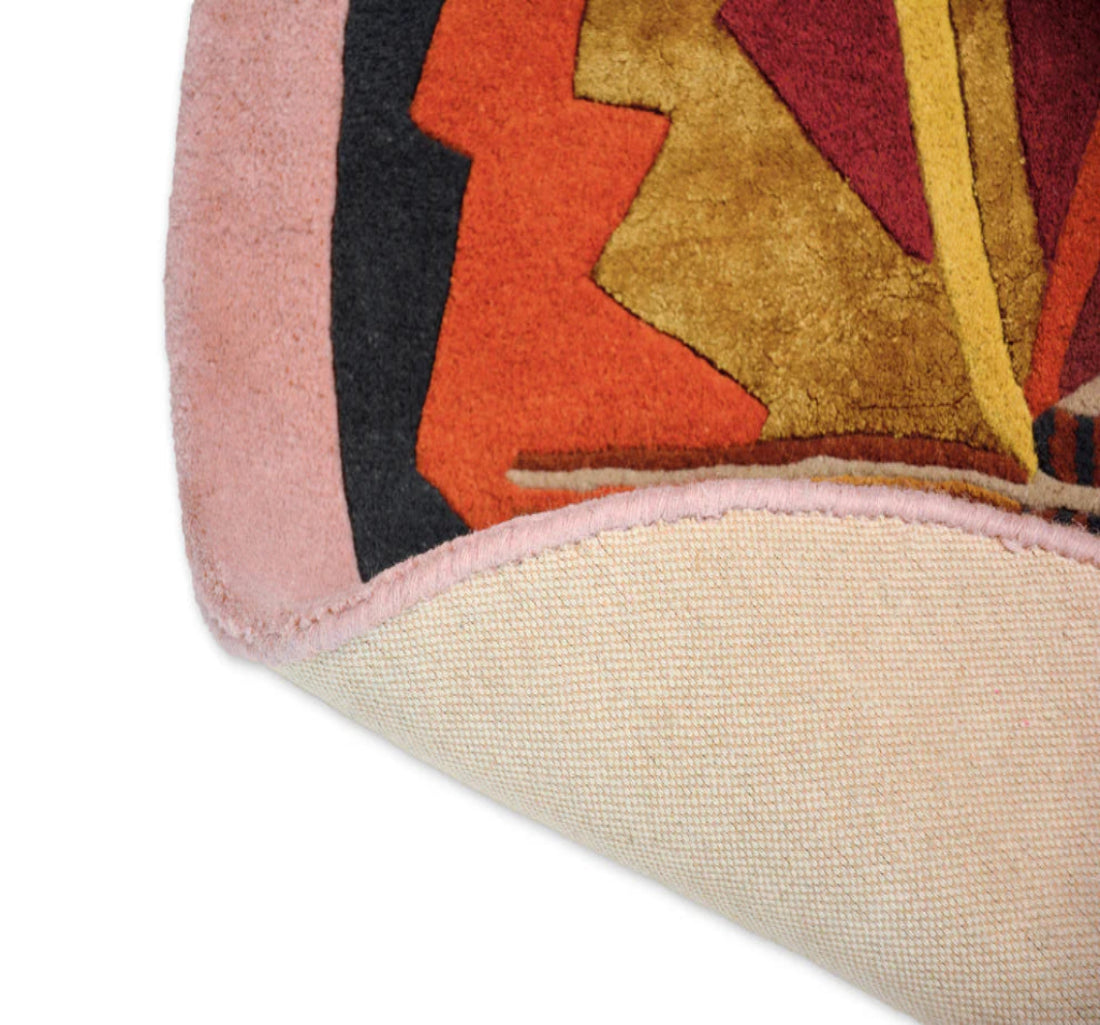 Kulatý koberec ZODIAC LEO hnědo-růžový