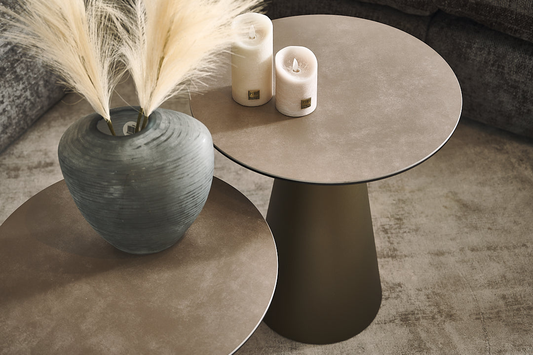FUNGHI brown quartz sintered stone coffee table