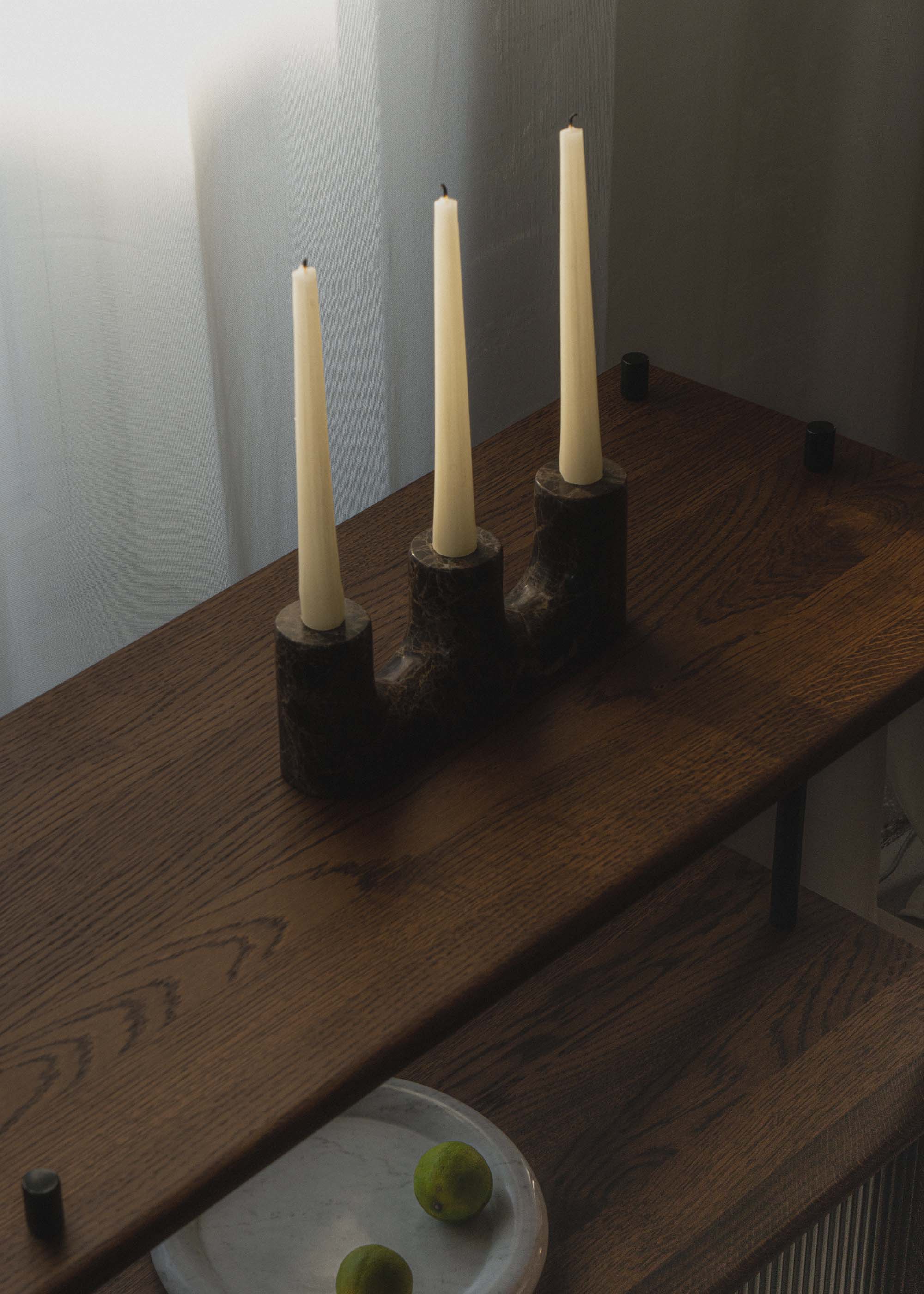 TRILO Candle Holder Brown Marble
