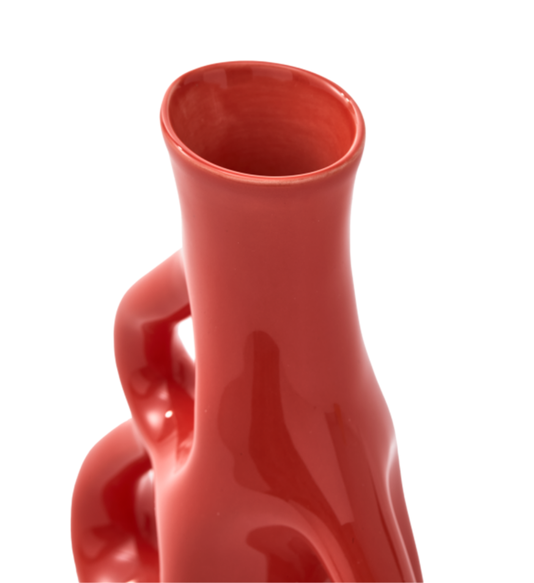 Váza TŘI UŠI korálově červená