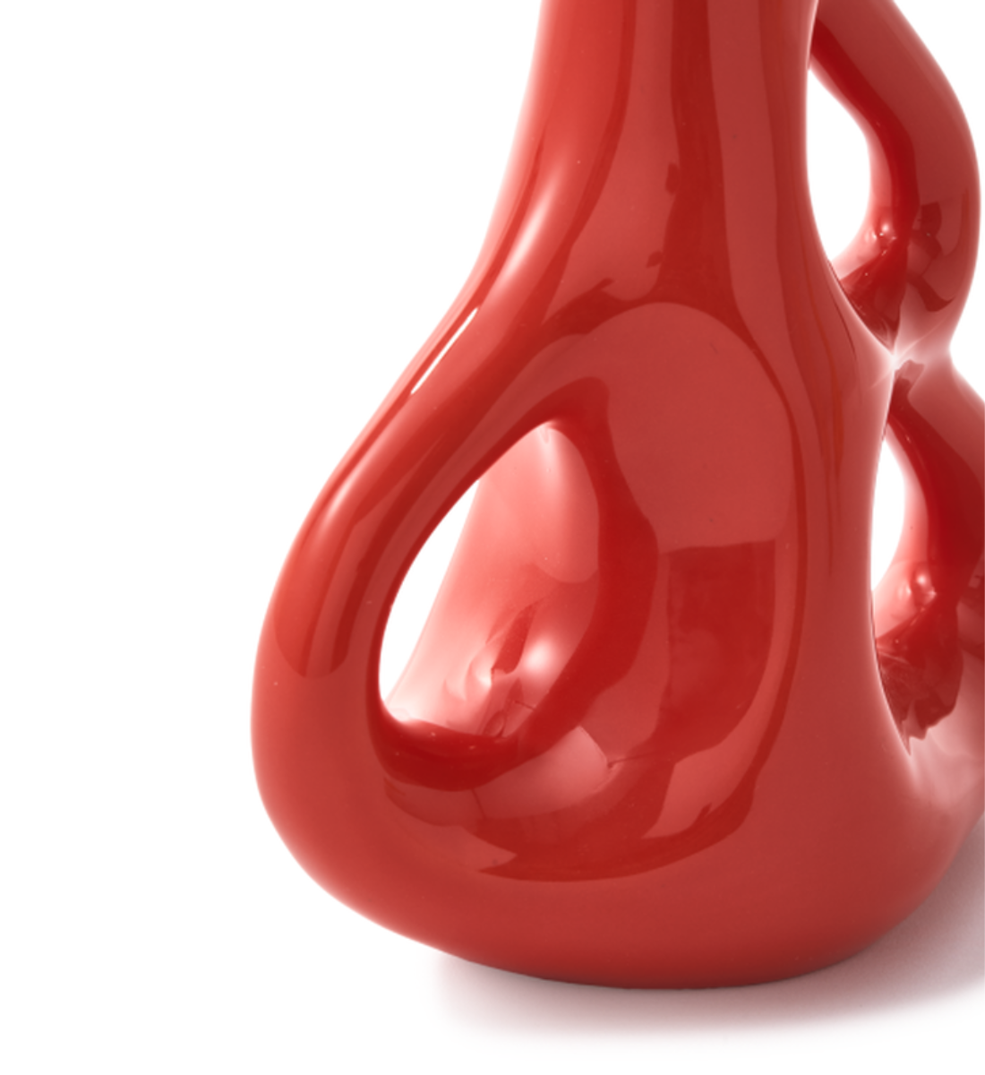 Váza TŘI UŠI korálově červená