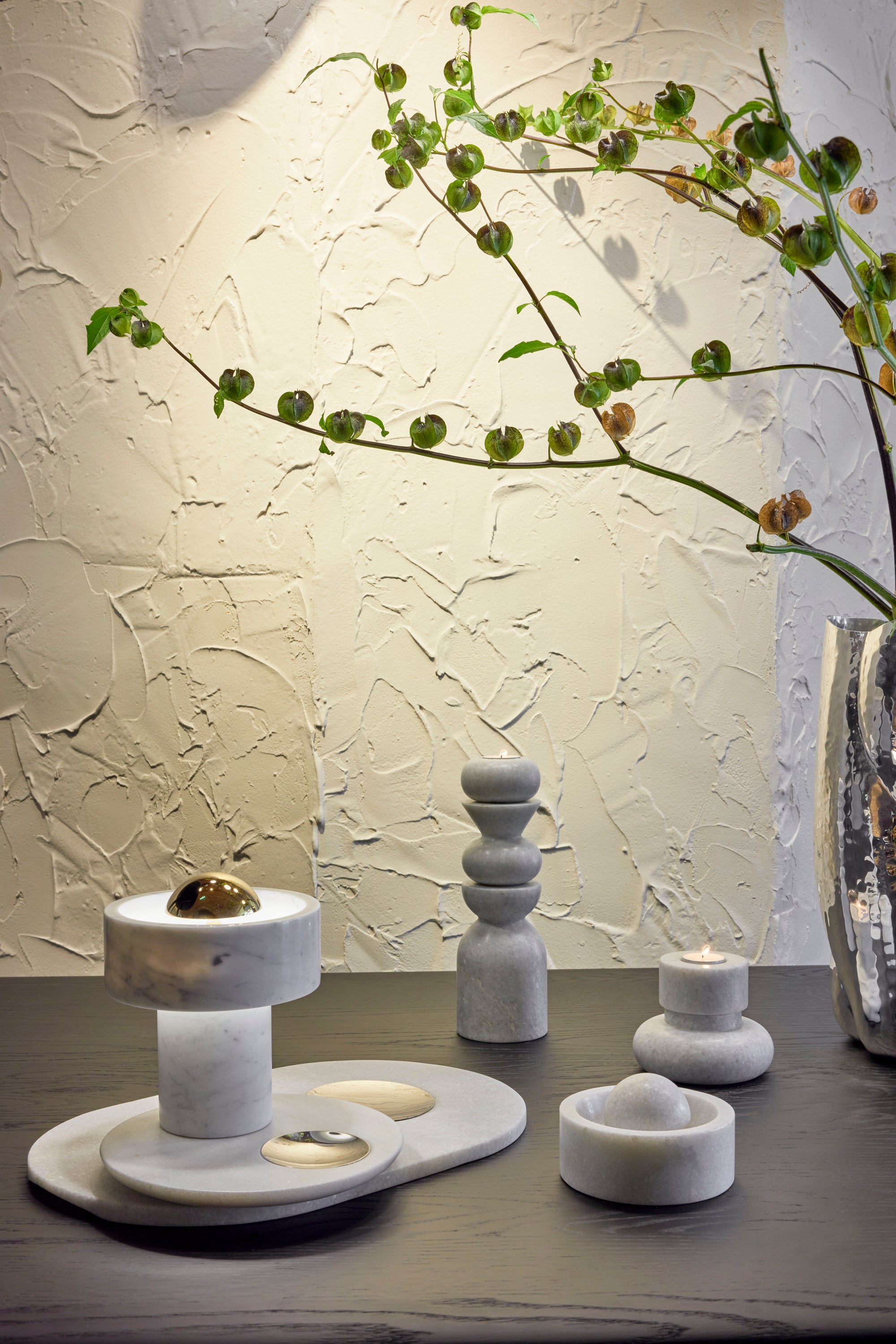 Mlýnek na koření STONE bílý mramor