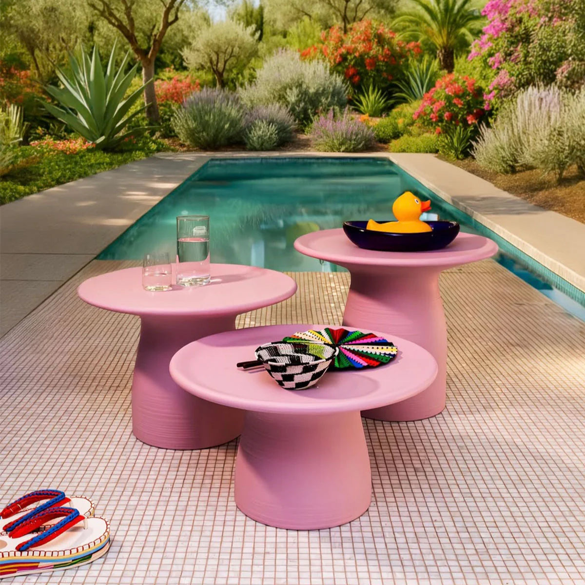 TOTINO beige side table