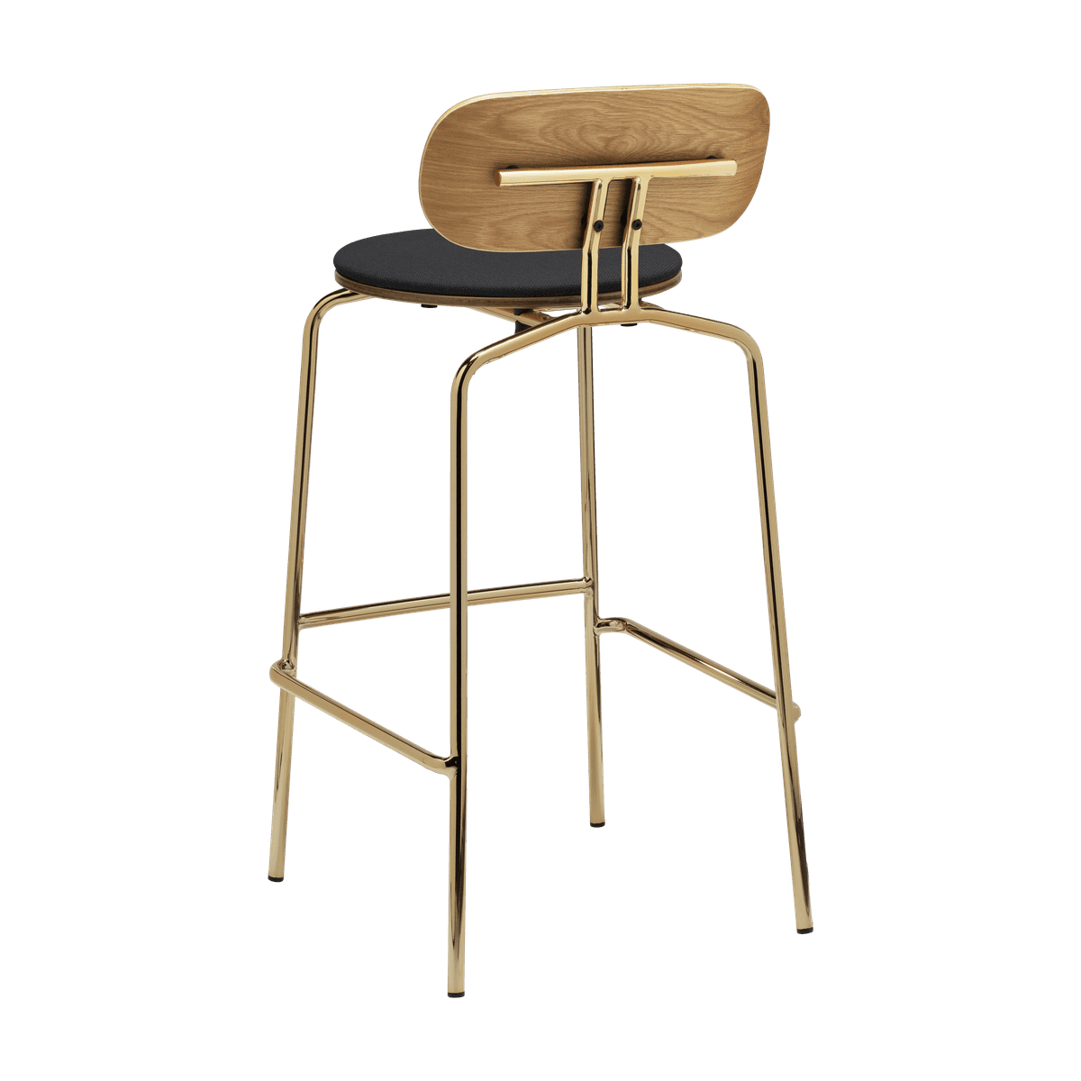 Anthracite Curious Hocker with a golden base