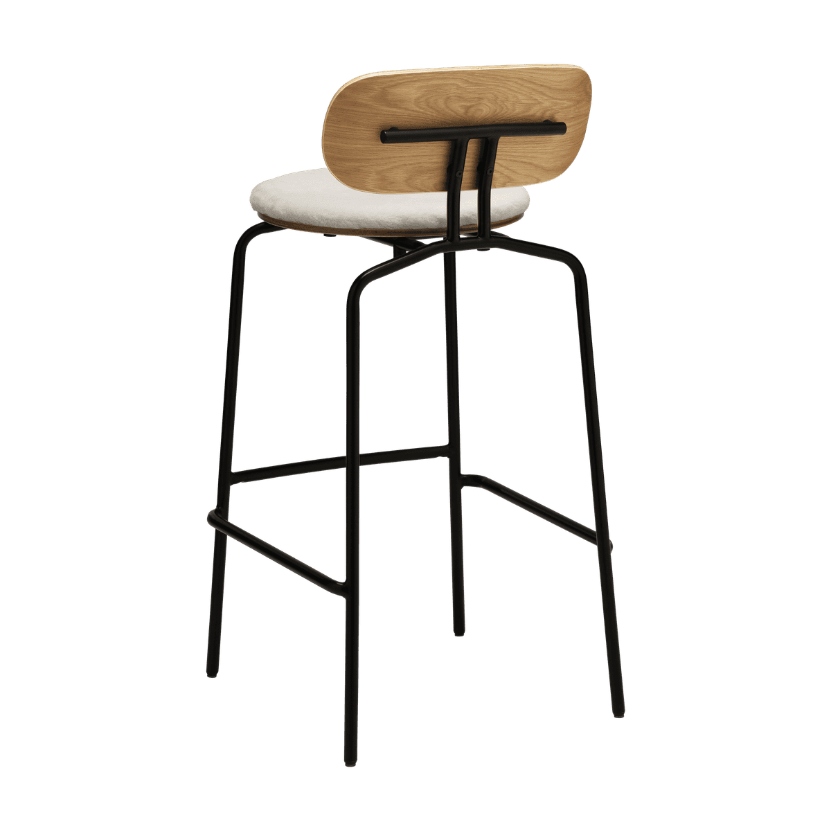 Curious Hocker Creamy plush with a black base