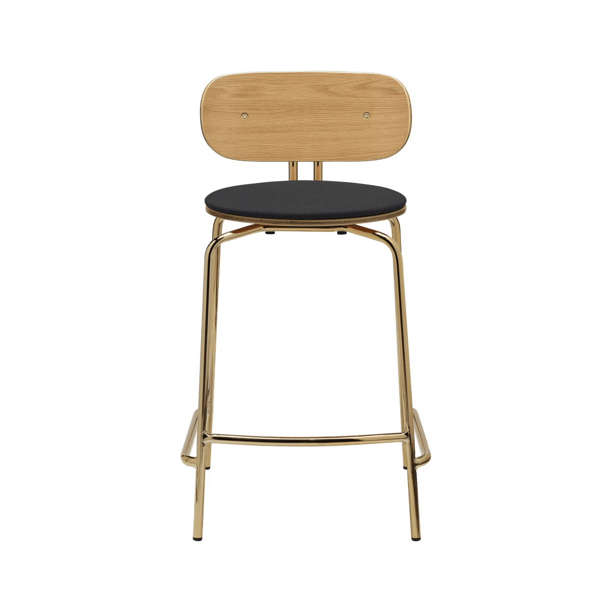 Anthracite Curious Hocker with a golden base