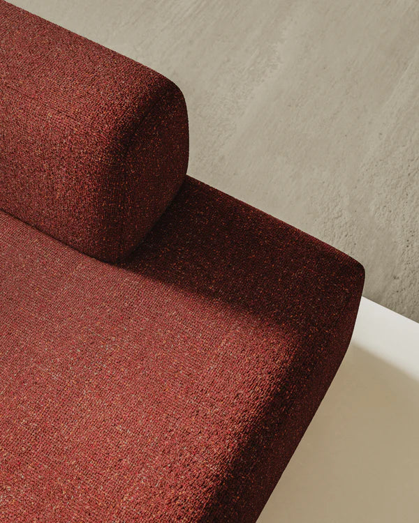 Sofa modułowa UMI - moduł otwarty lewostronny kasztanowy czerwony