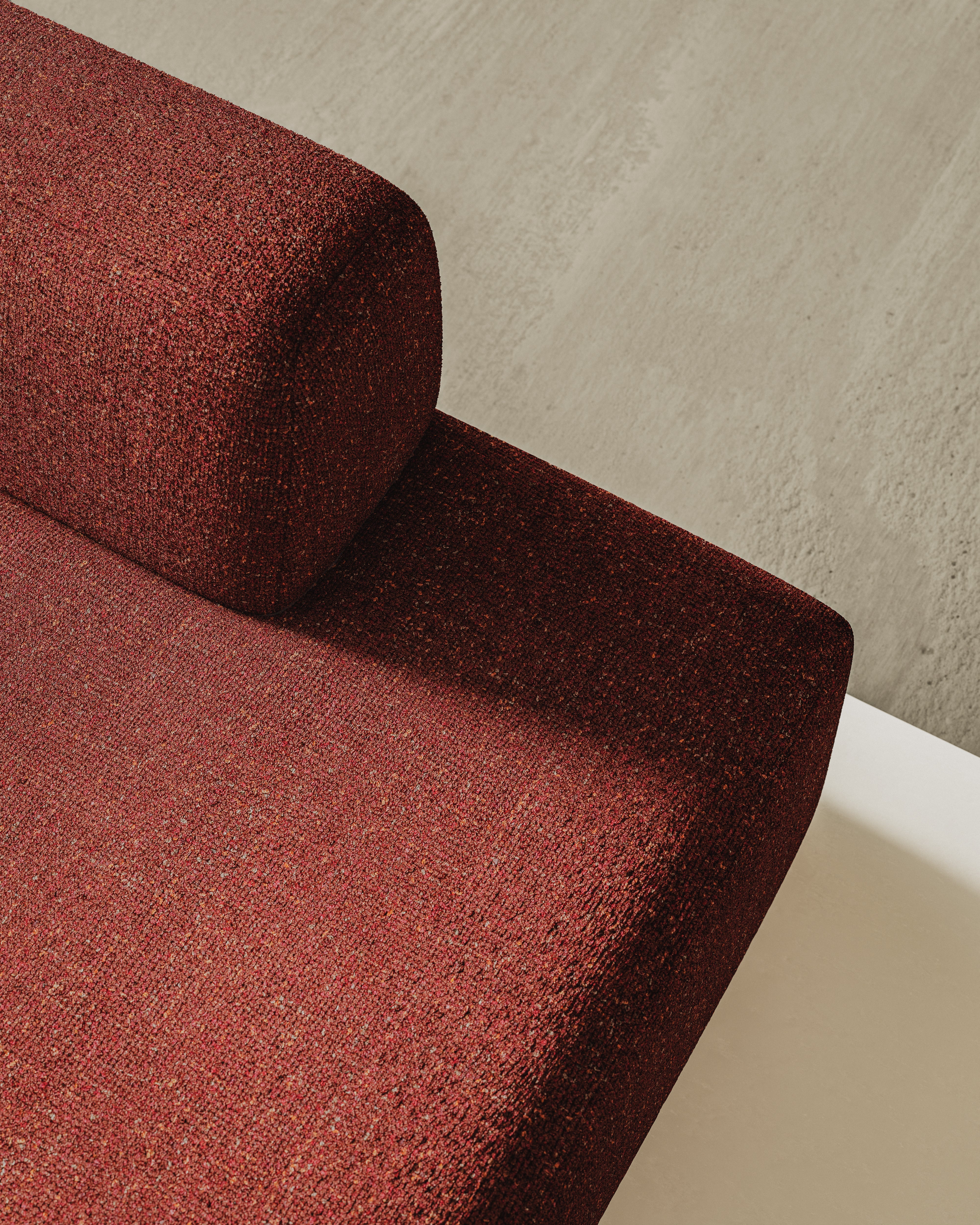 Modulární rohová pohovka otevřená levostranná UMI kaštanově červená