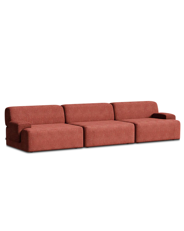 Sofa modułowa UMI - element prawostronny kasztanowy czerwony