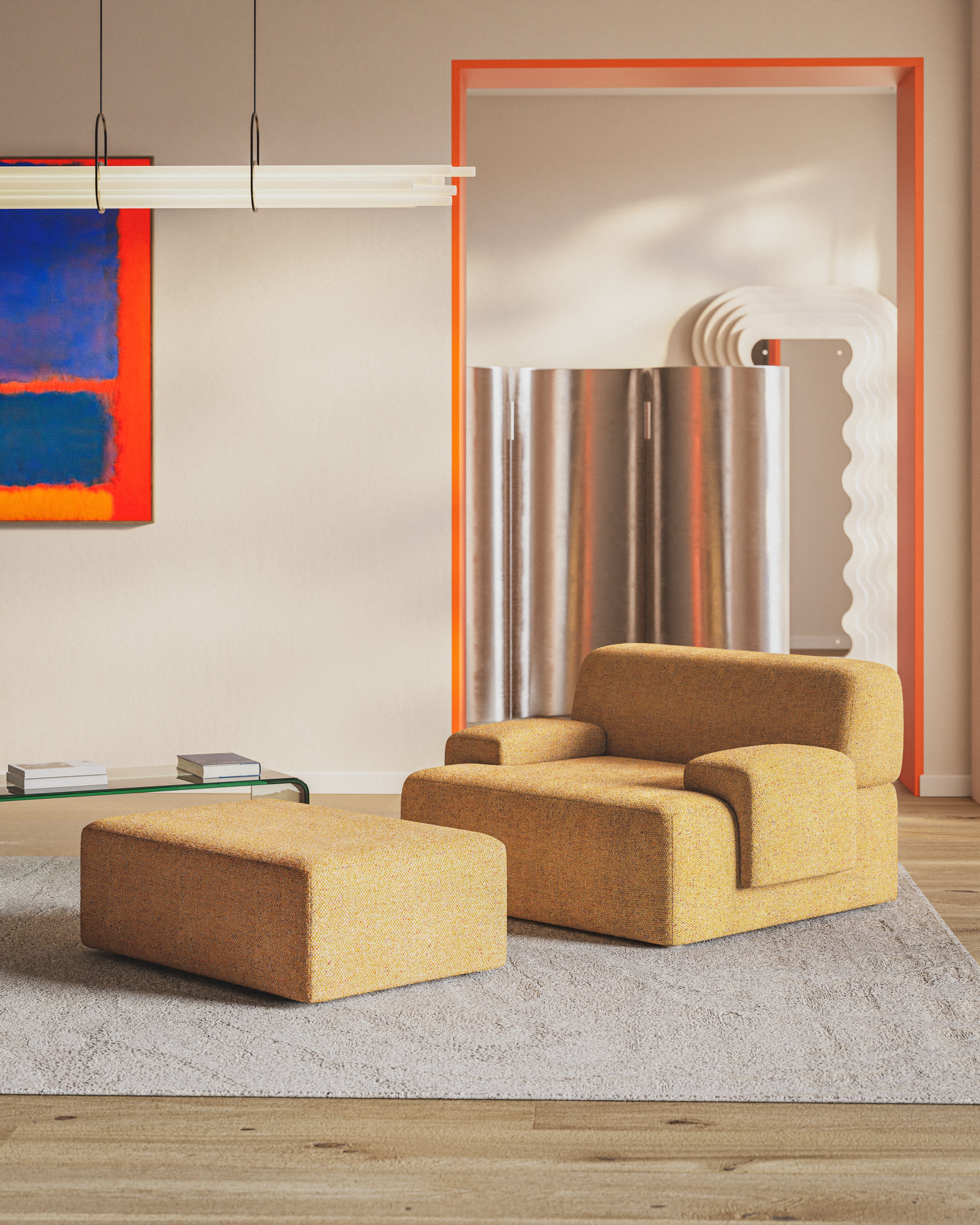 Křeslo UMI podzimní oranžové