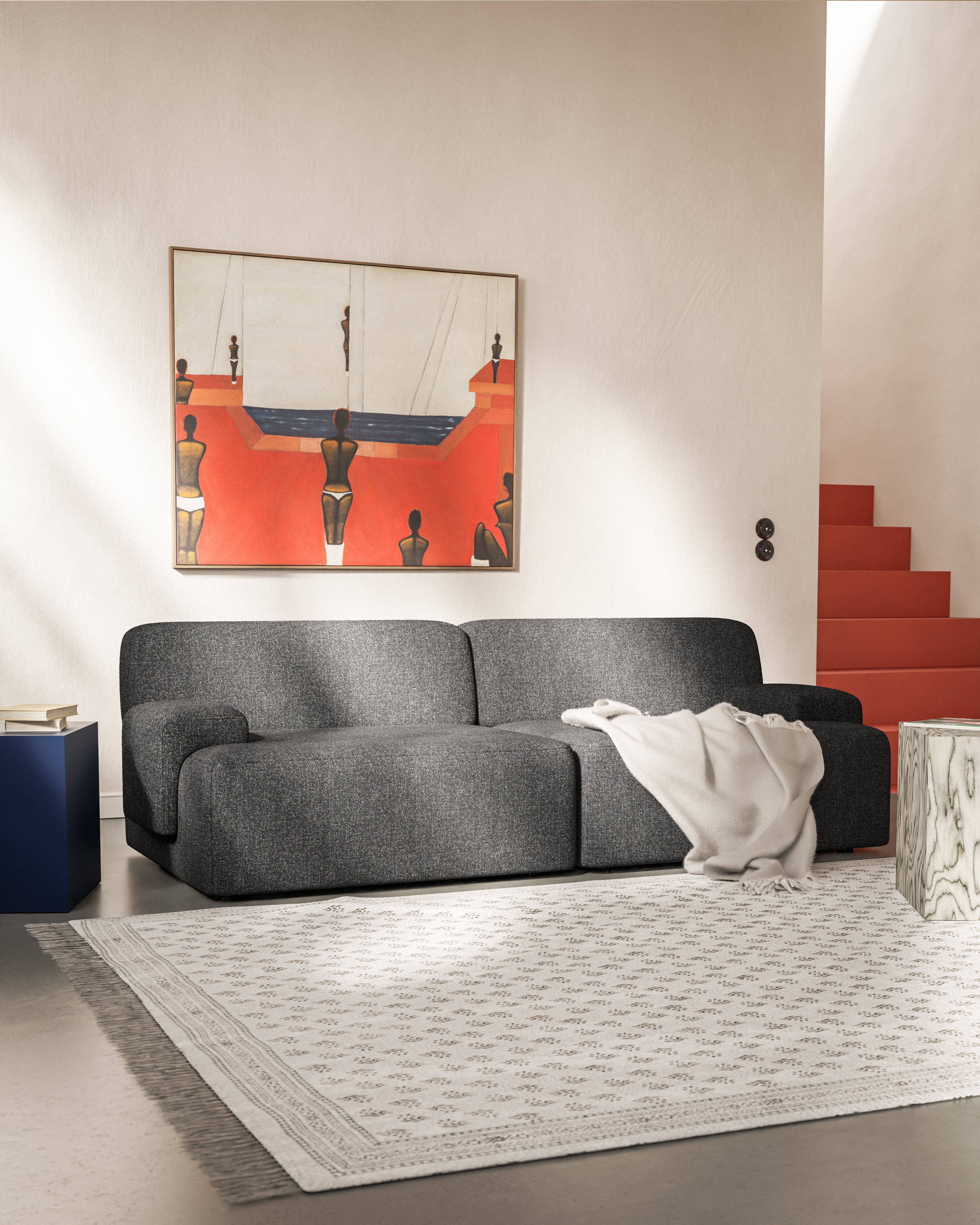 Sofa modułowa 2-osobowa UMI kamienna czerń