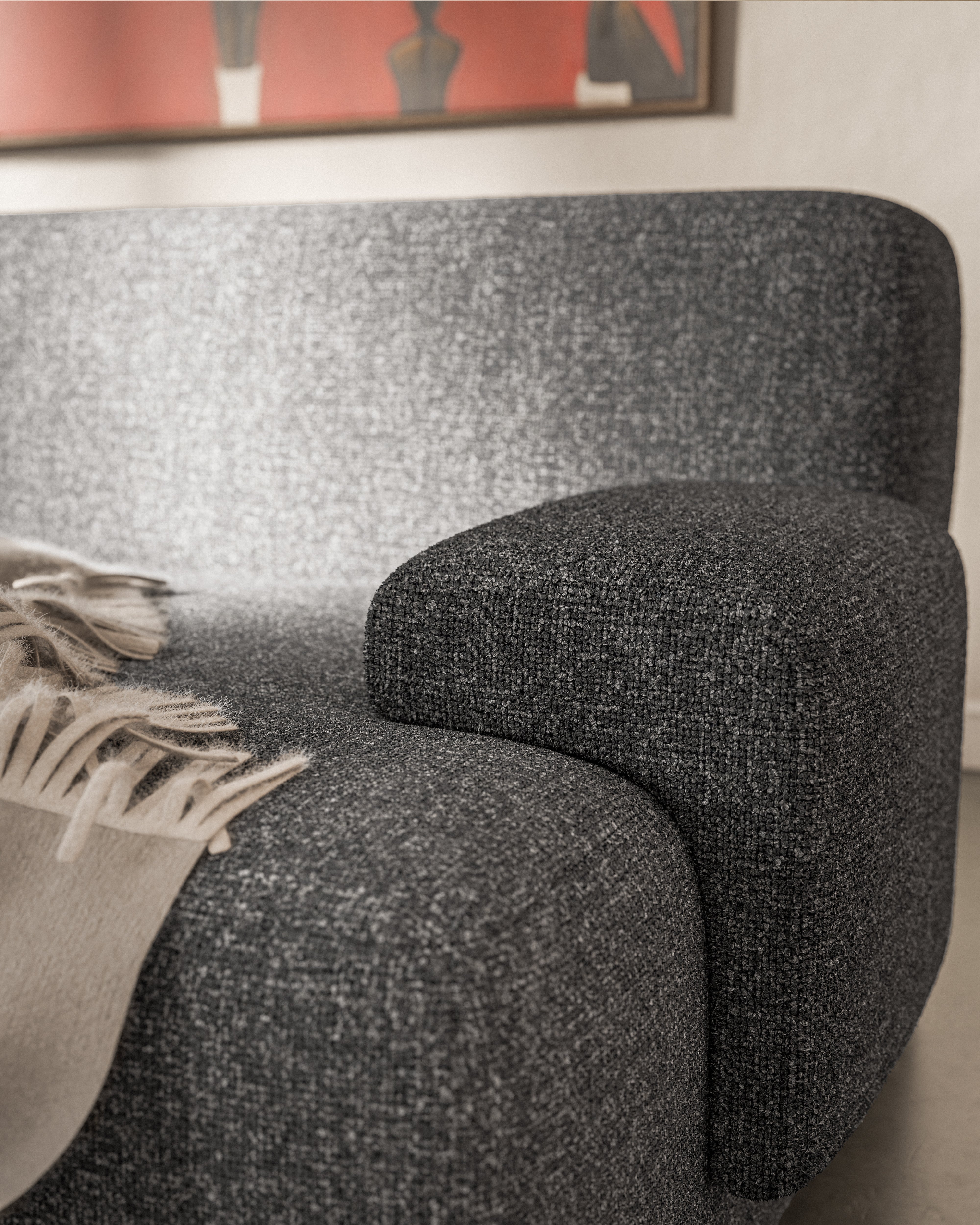 Modulární pohovka pro 2 osoby UMI kamenná černá