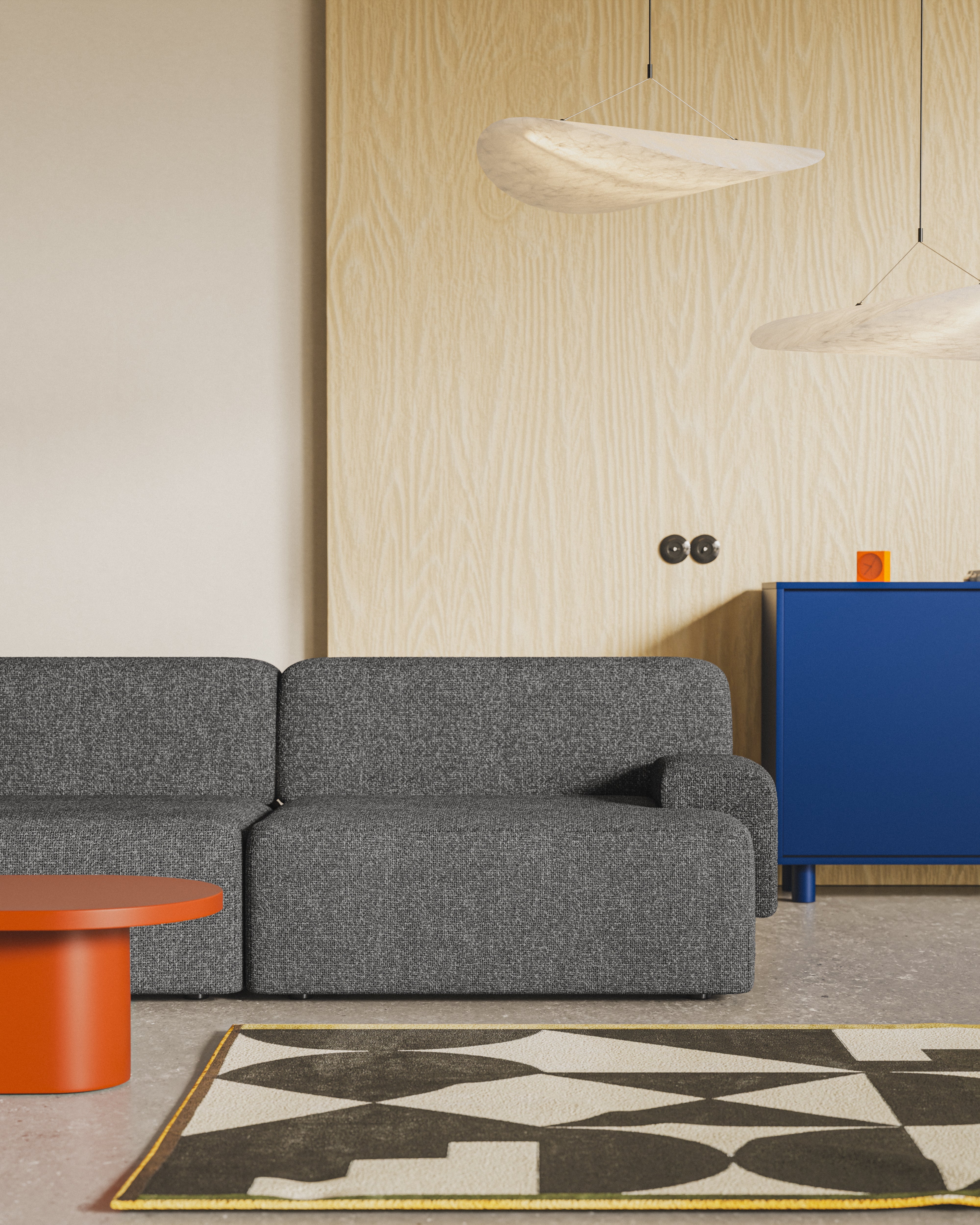 Modulární pohovka pro 3 osoby UMI kamenná černá