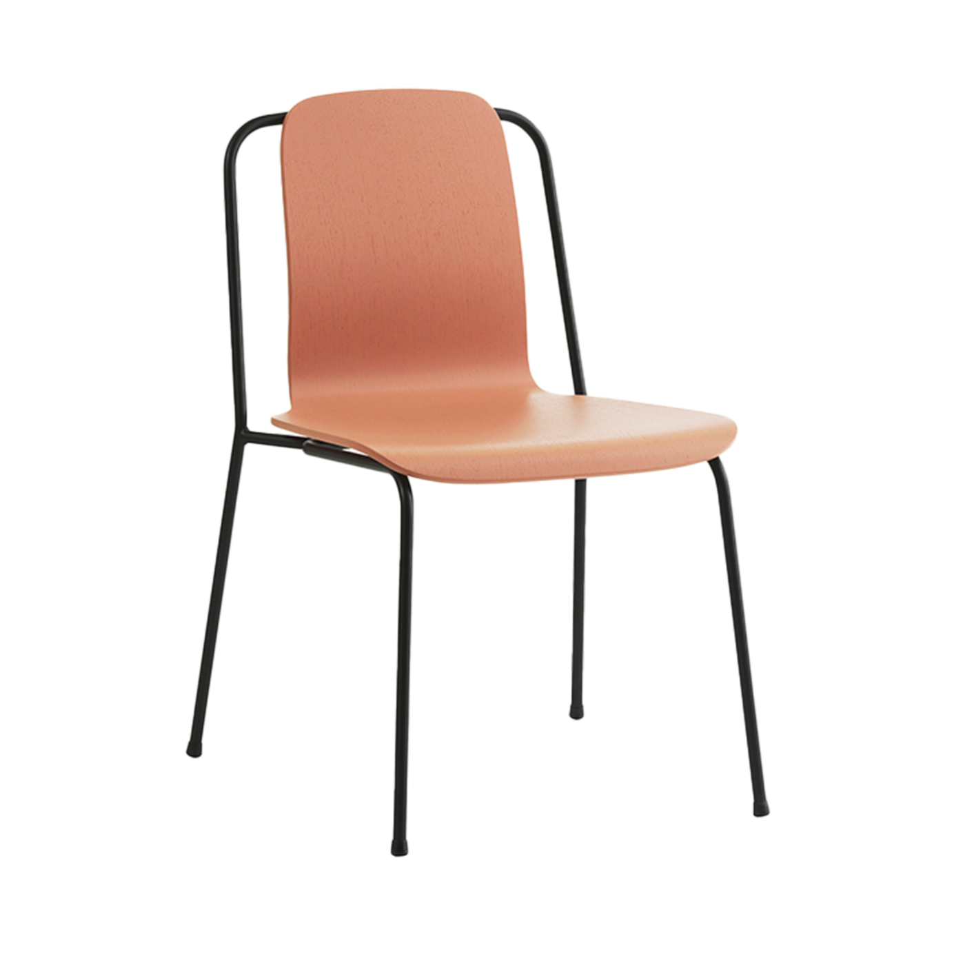 Židle STUDIO hnědý jasanový dýha s černým podstavcem