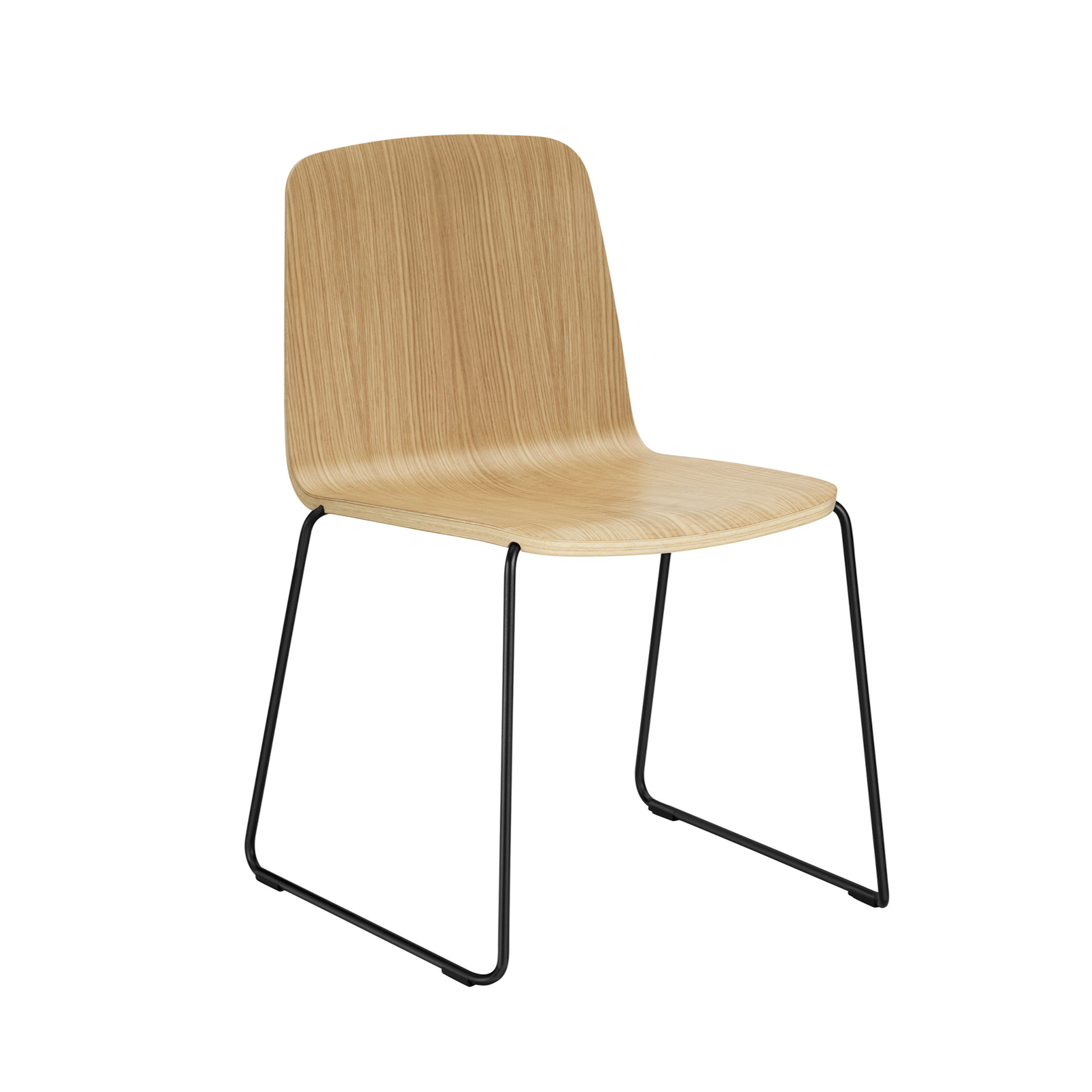 Židle JUST z přírodního dubu s černým podstavcem