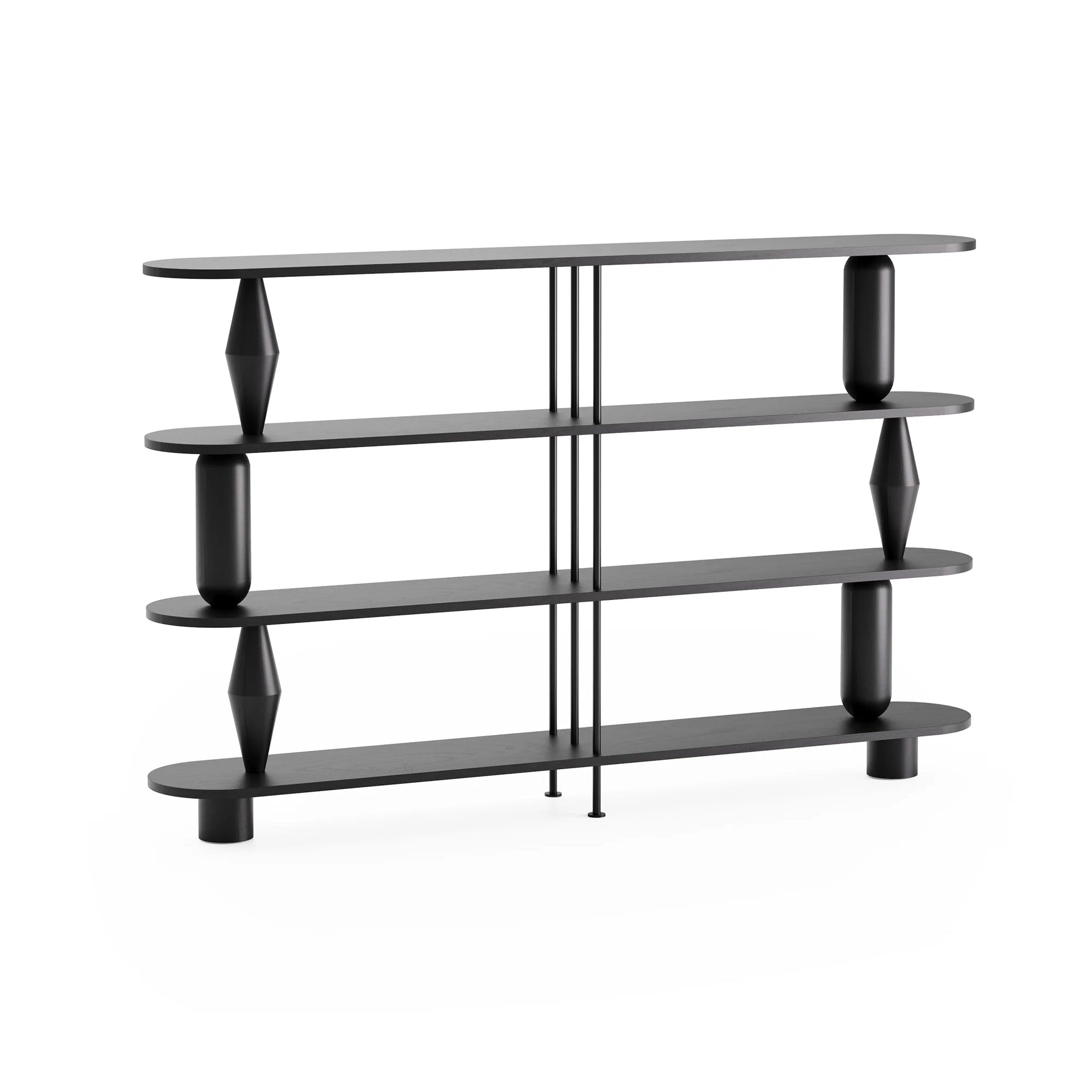 Regál VAZOO DUO černé dubové dřevo