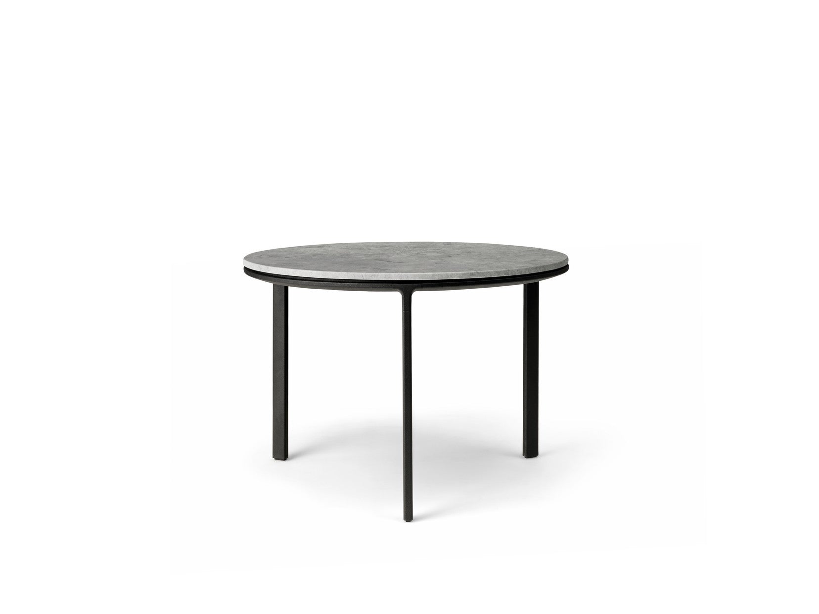 Coffee table 423 light gray marble top with dark aluminum base