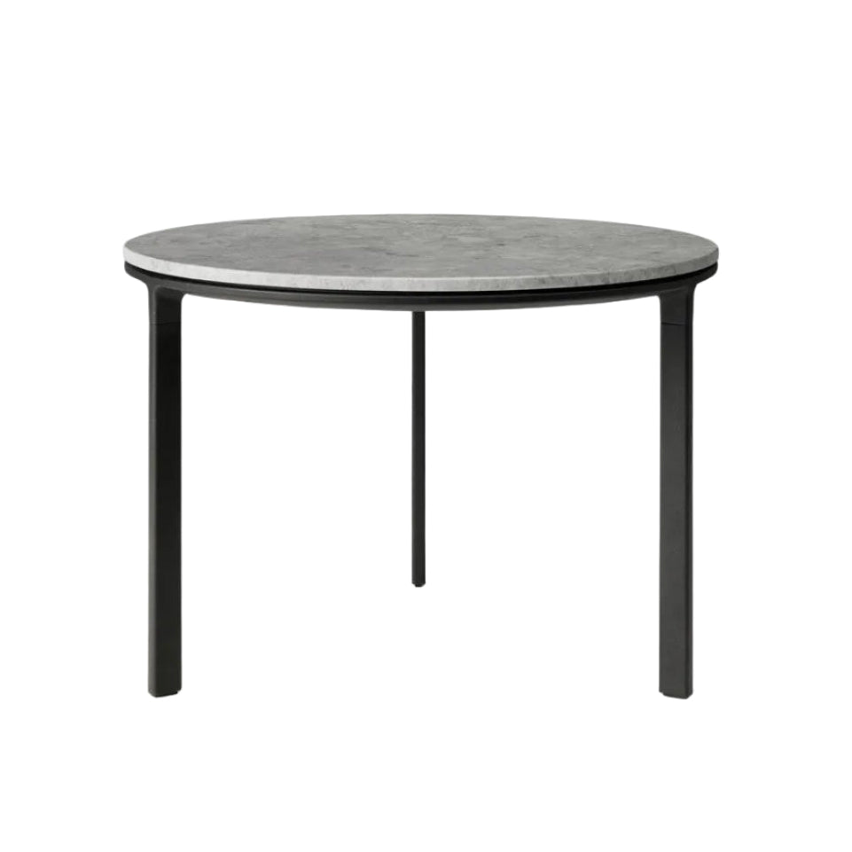 Coffee table 423 light gray marble top with dark aluminum base