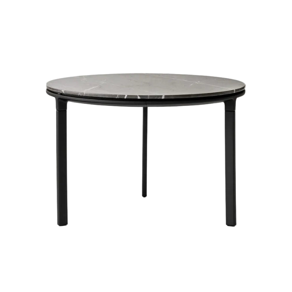 Coffee Table 423 Dark Gray Marble Top with Dark Aluminum Base