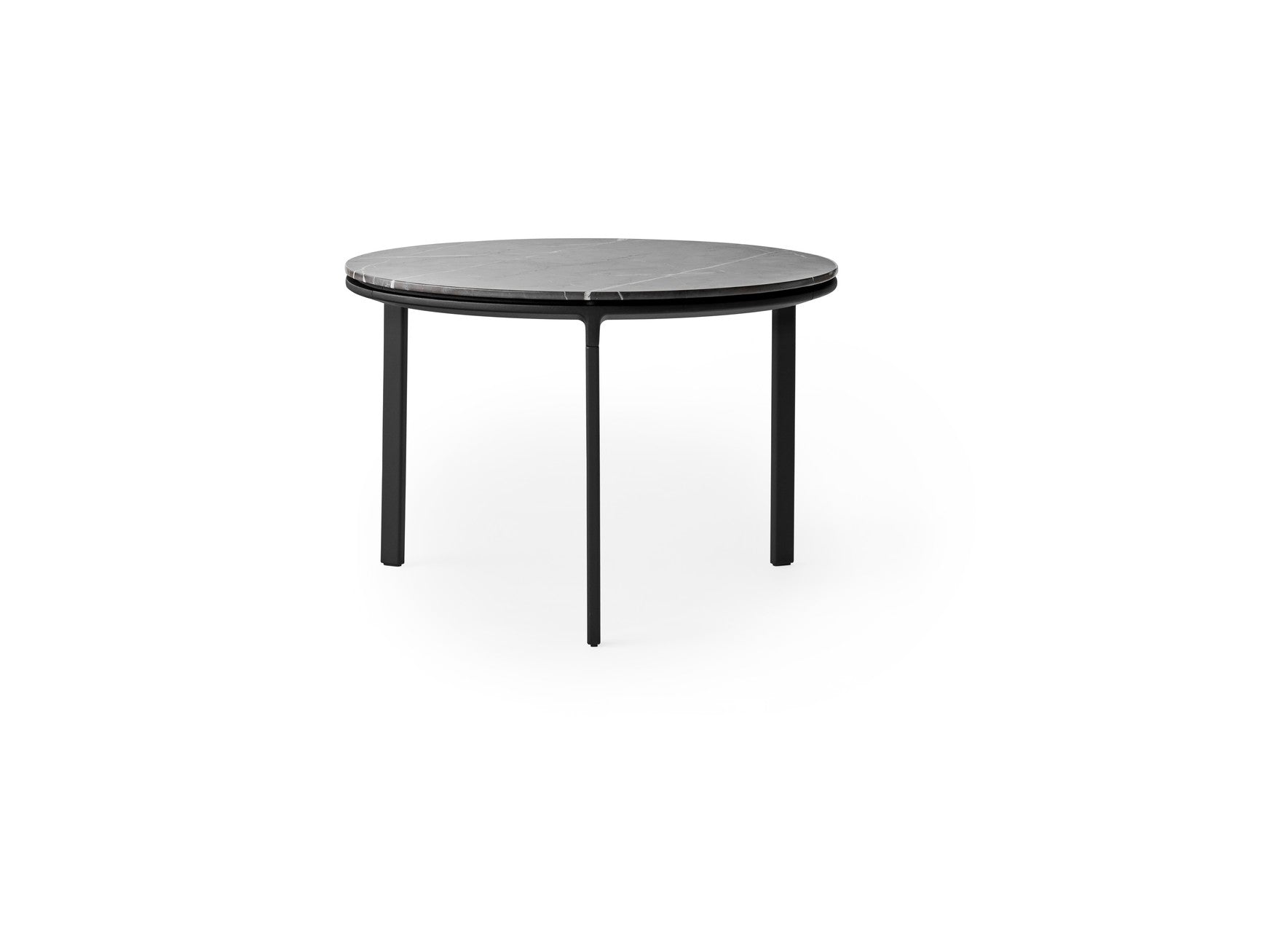 Coffee Table 423 Dark Gray Marble Top with Dark Aluminum Base