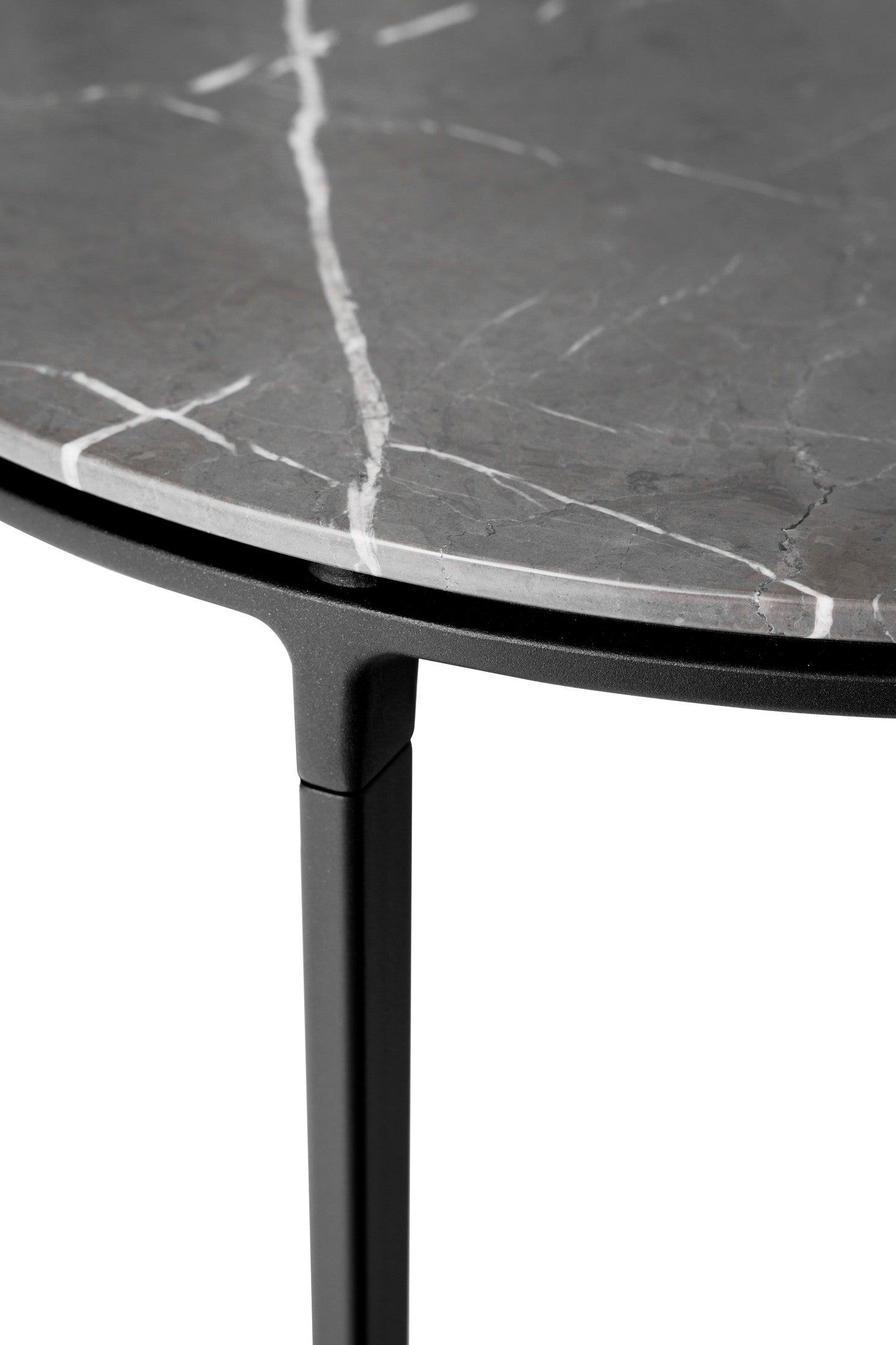 Coffee Table 423 Dark Gray Marble Top with Dark Aluminum Base