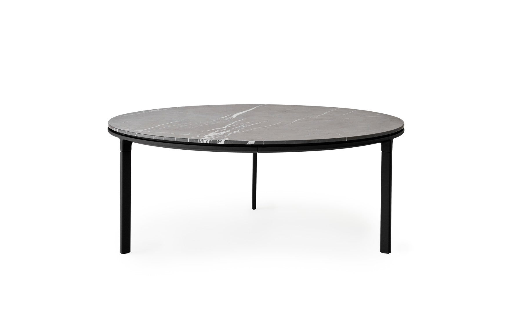 Coffee Table 423 Dark Gray Marble Top with Dark Aluminum Base