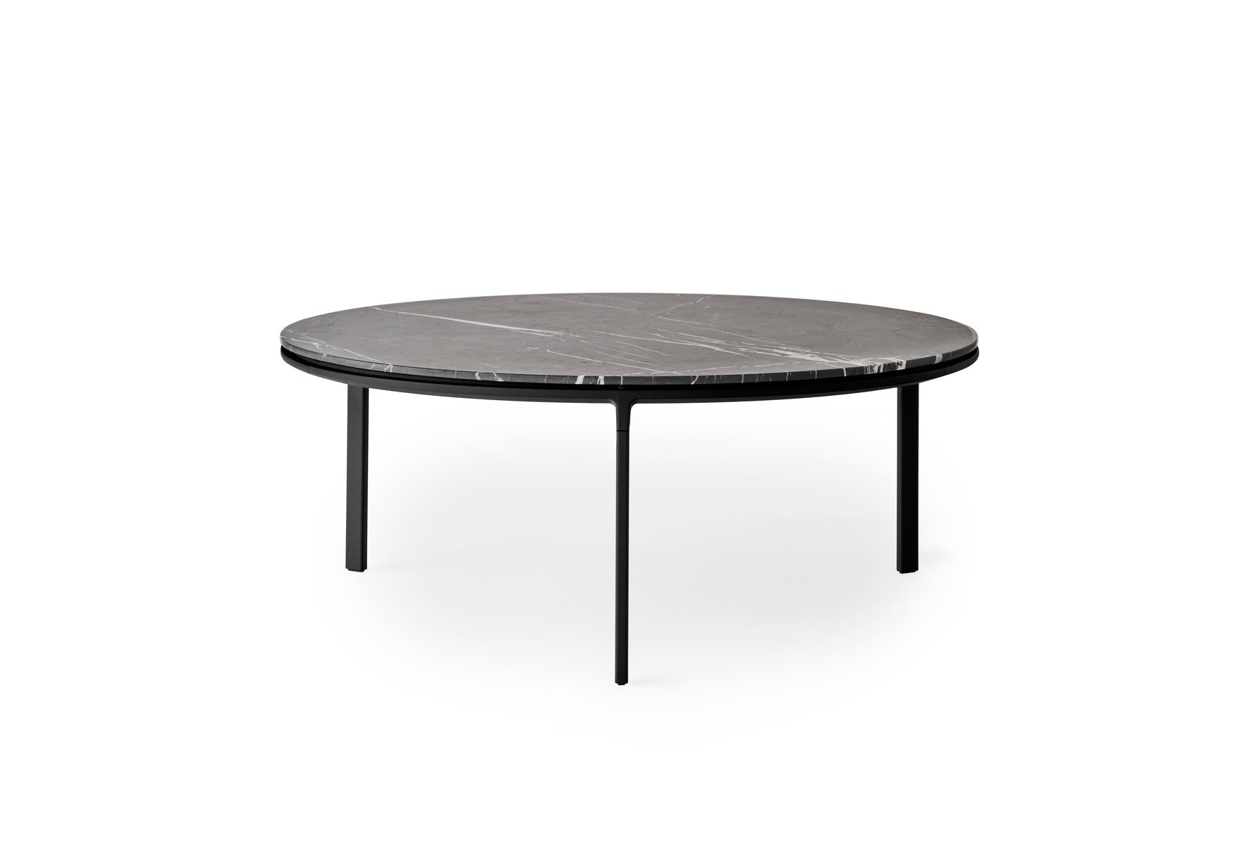Coffee Table 423 Dark Gray Marble Top with Dark Aluminum Base