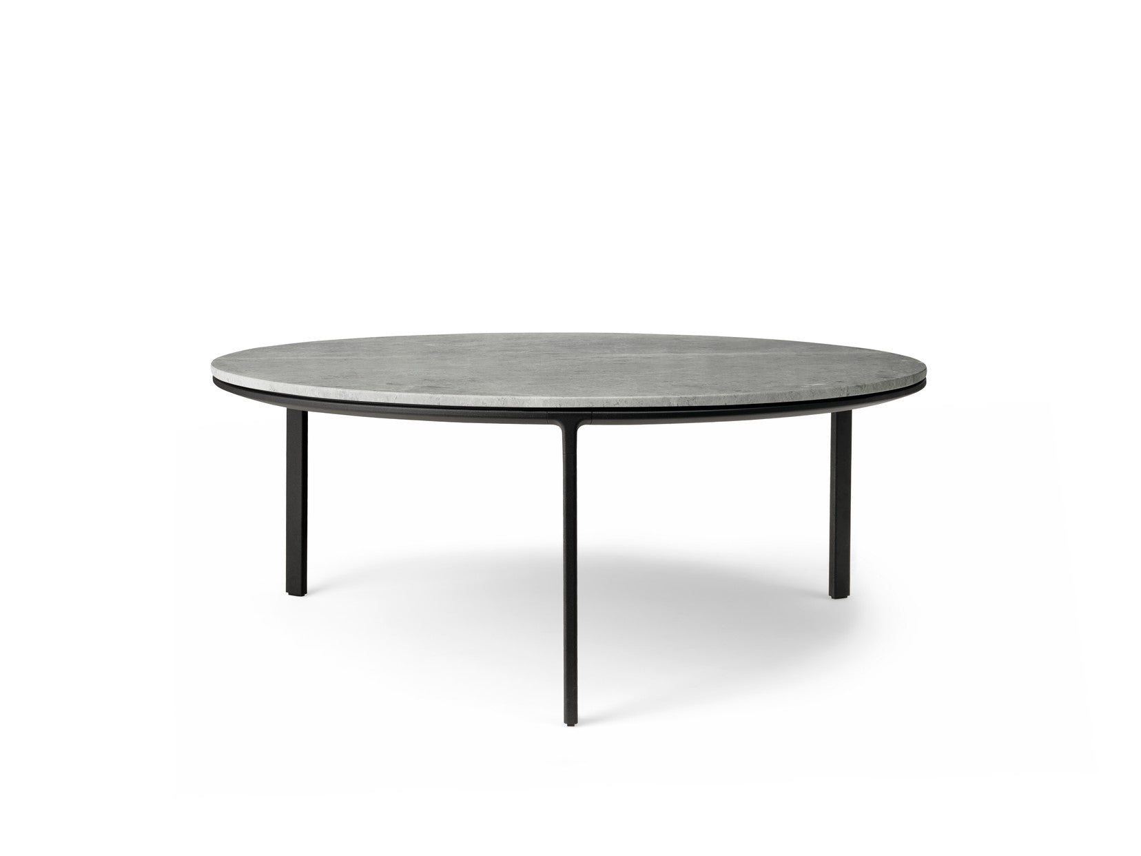 Coffee table 423 light gray marble top with dark aluminum base