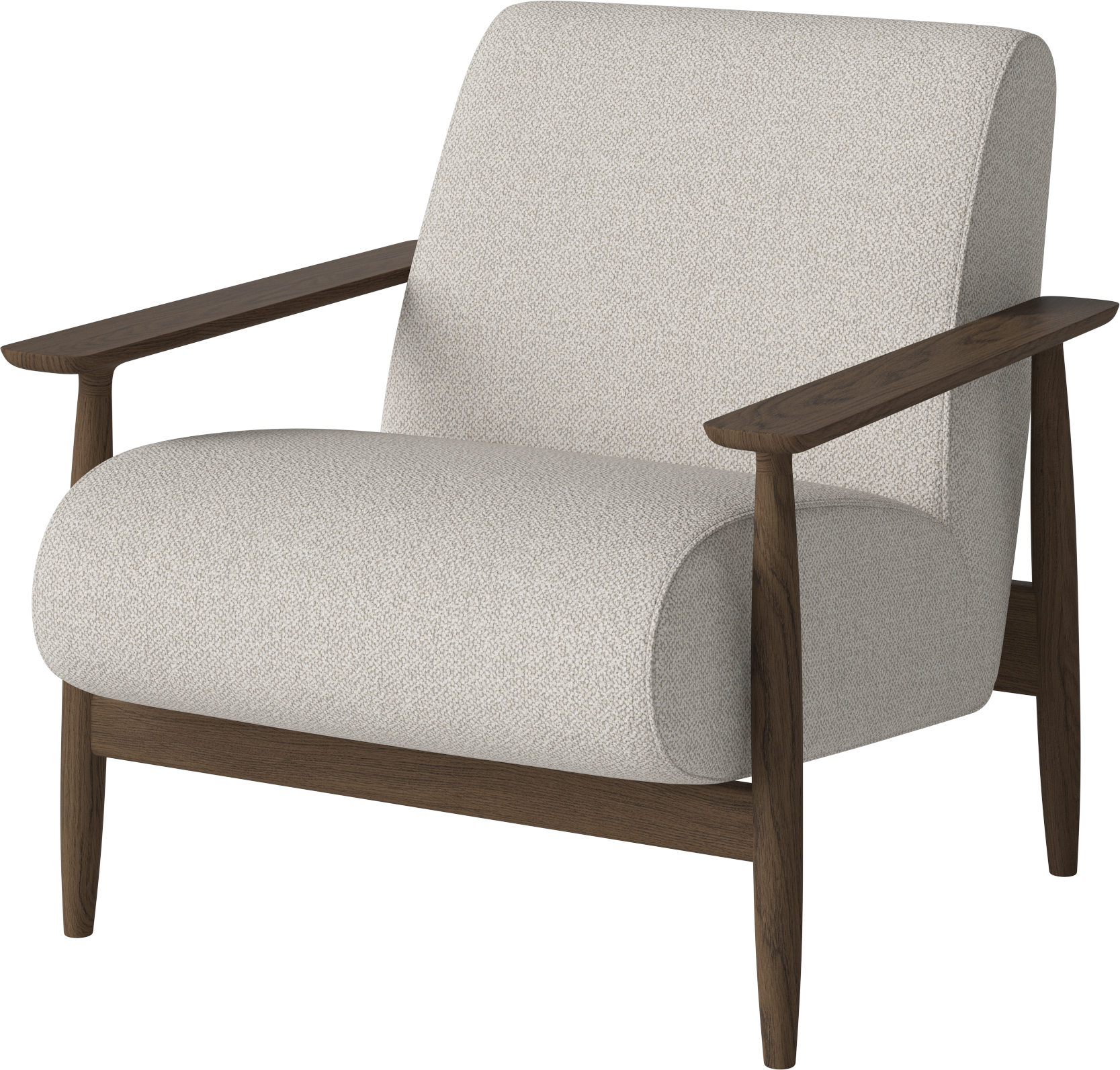 Upholstered armchair Visti base made of dark oak