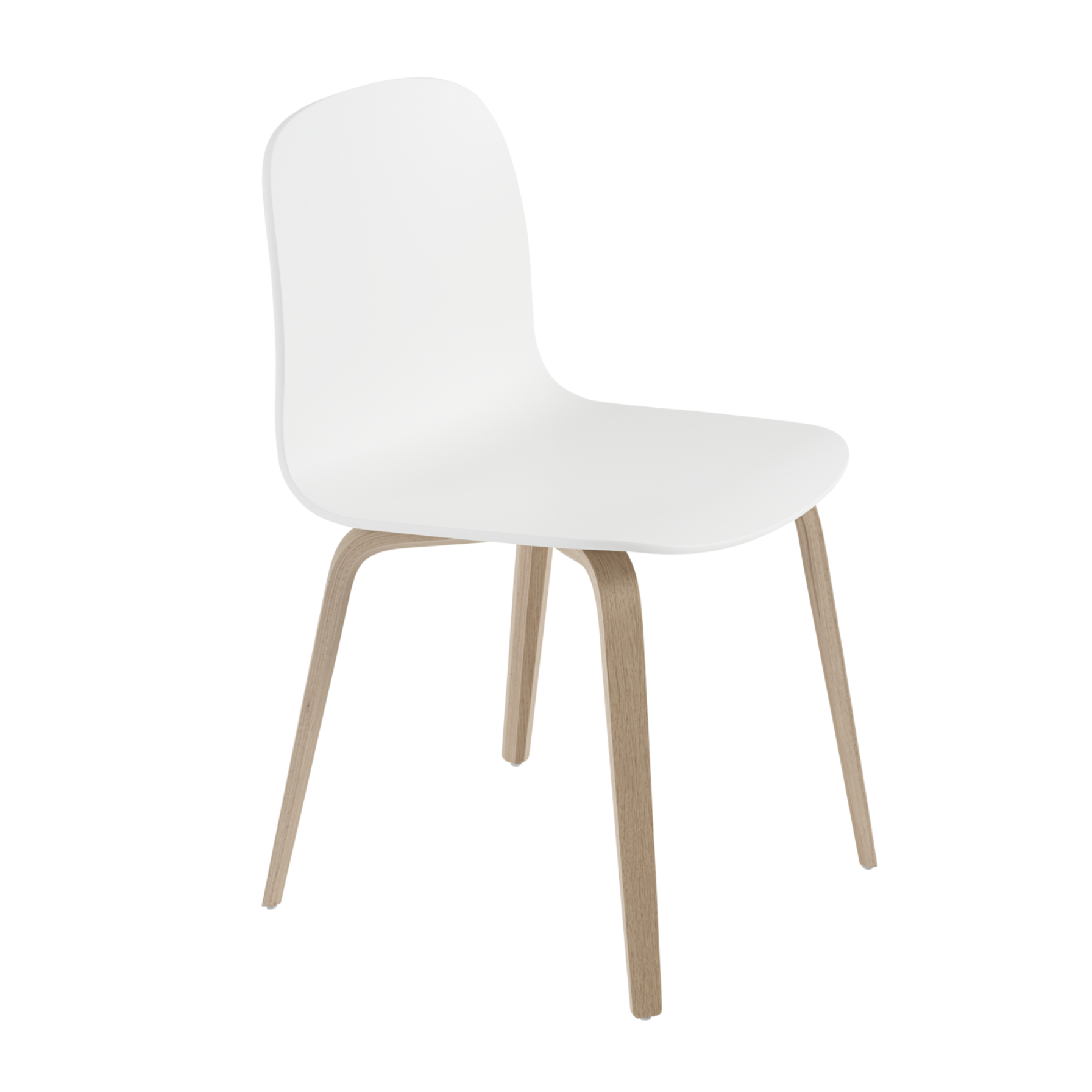 VISU Chair in White with Oak Base