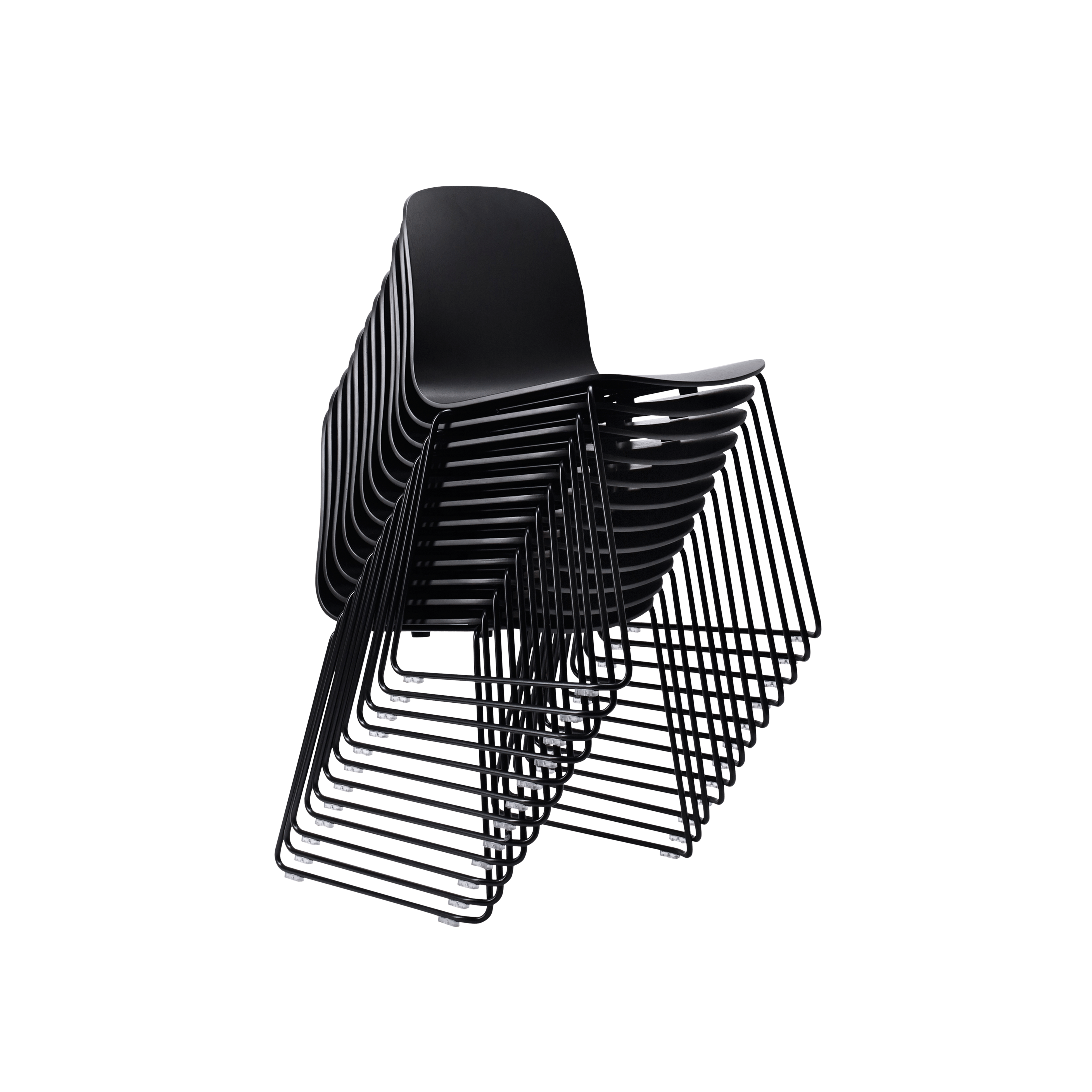 VISU Chair in Black with Steel Sled Base