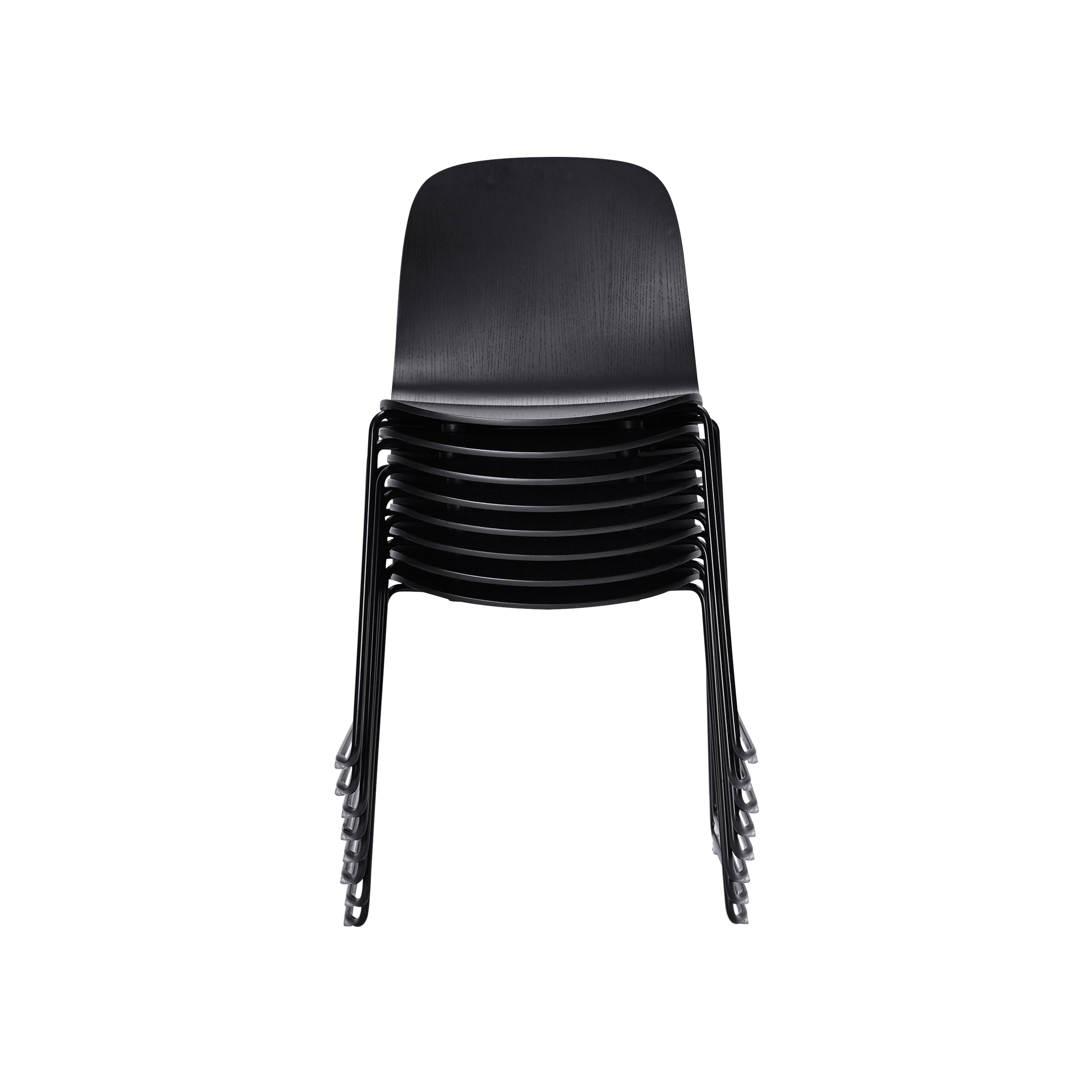 VISU Chair in Black with Steel Sled Base