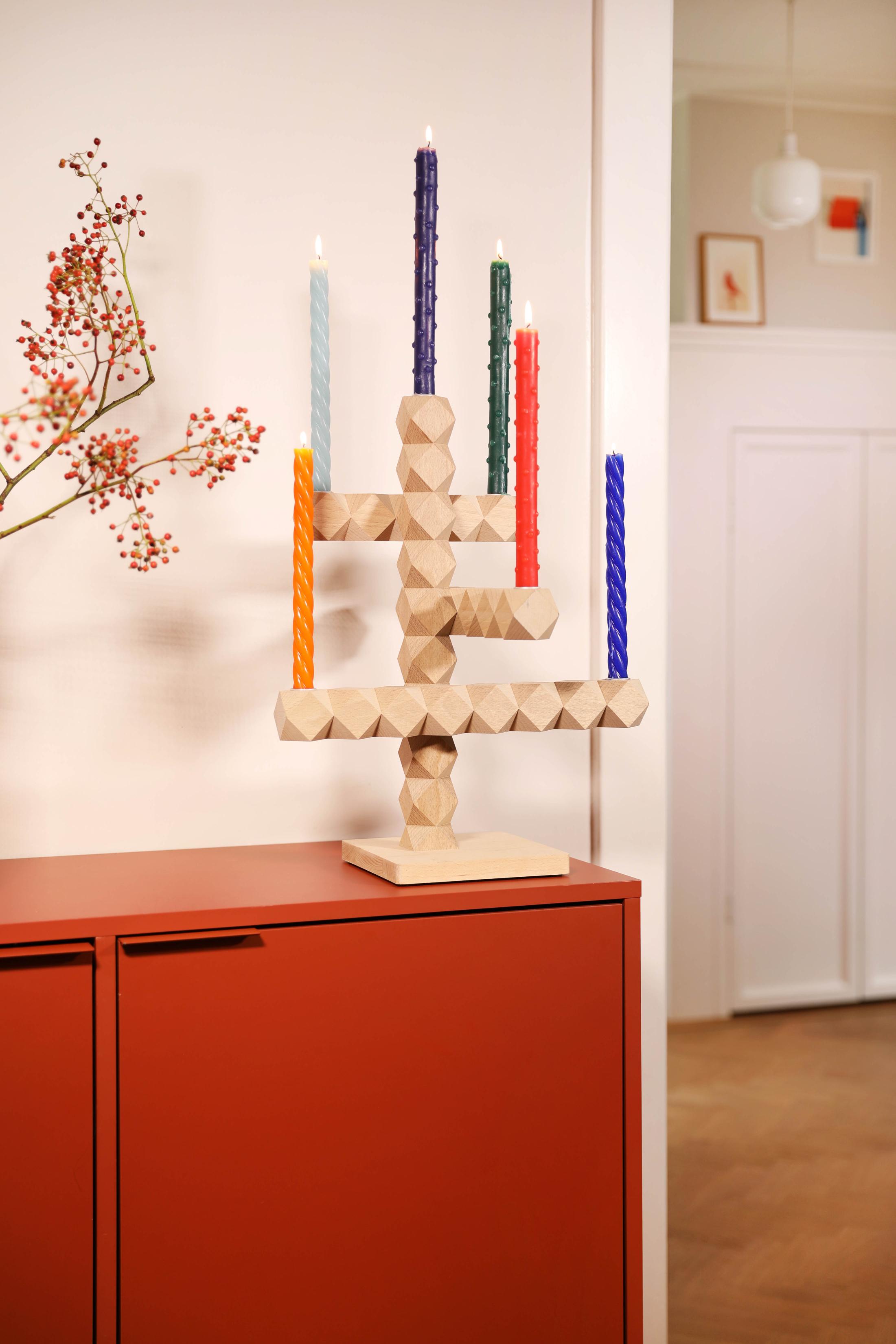 Svícen CLEAN CUT bukové dřevo