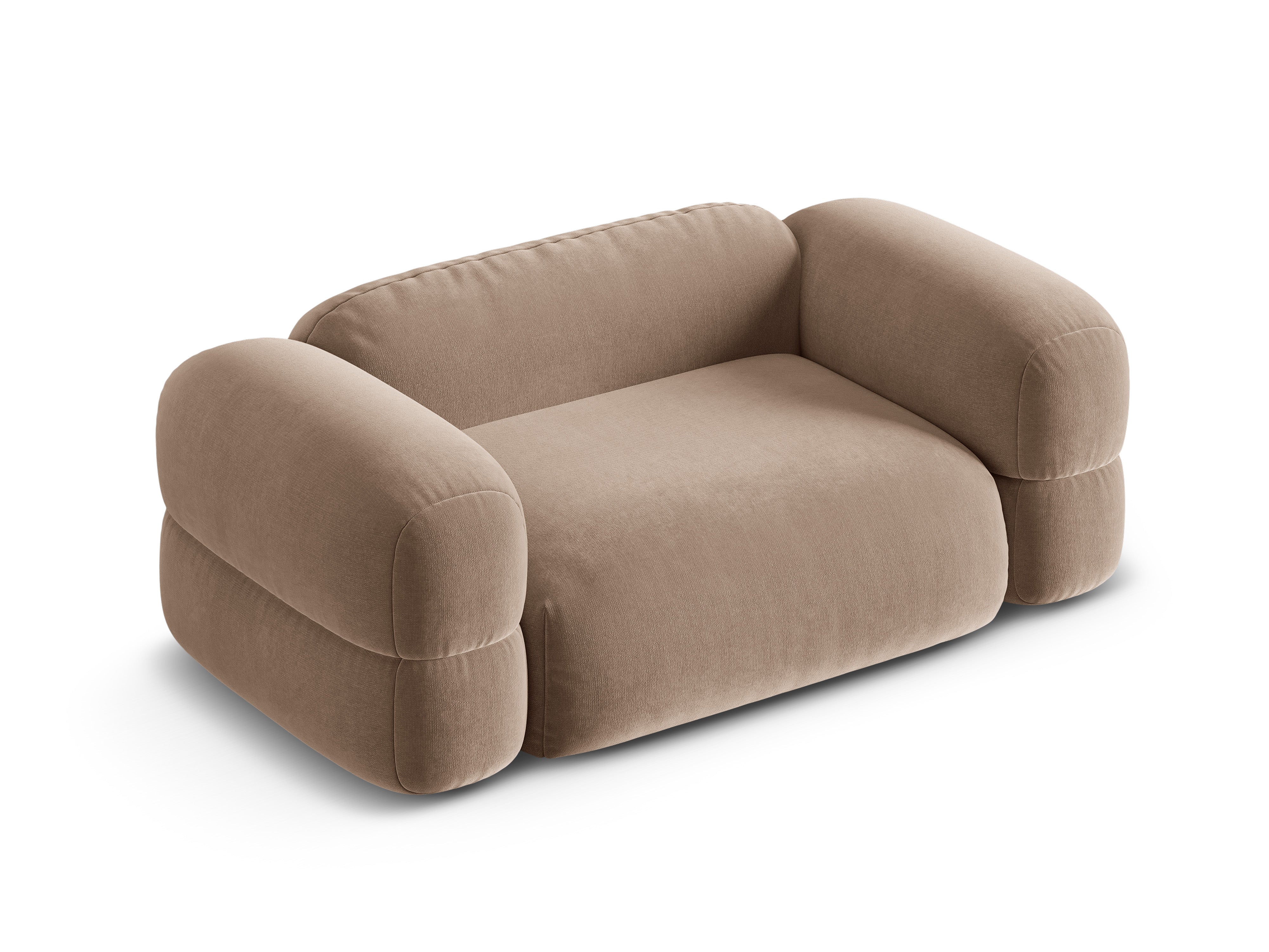 Sofa sametová 2-osobová ROGER tmavě béžová