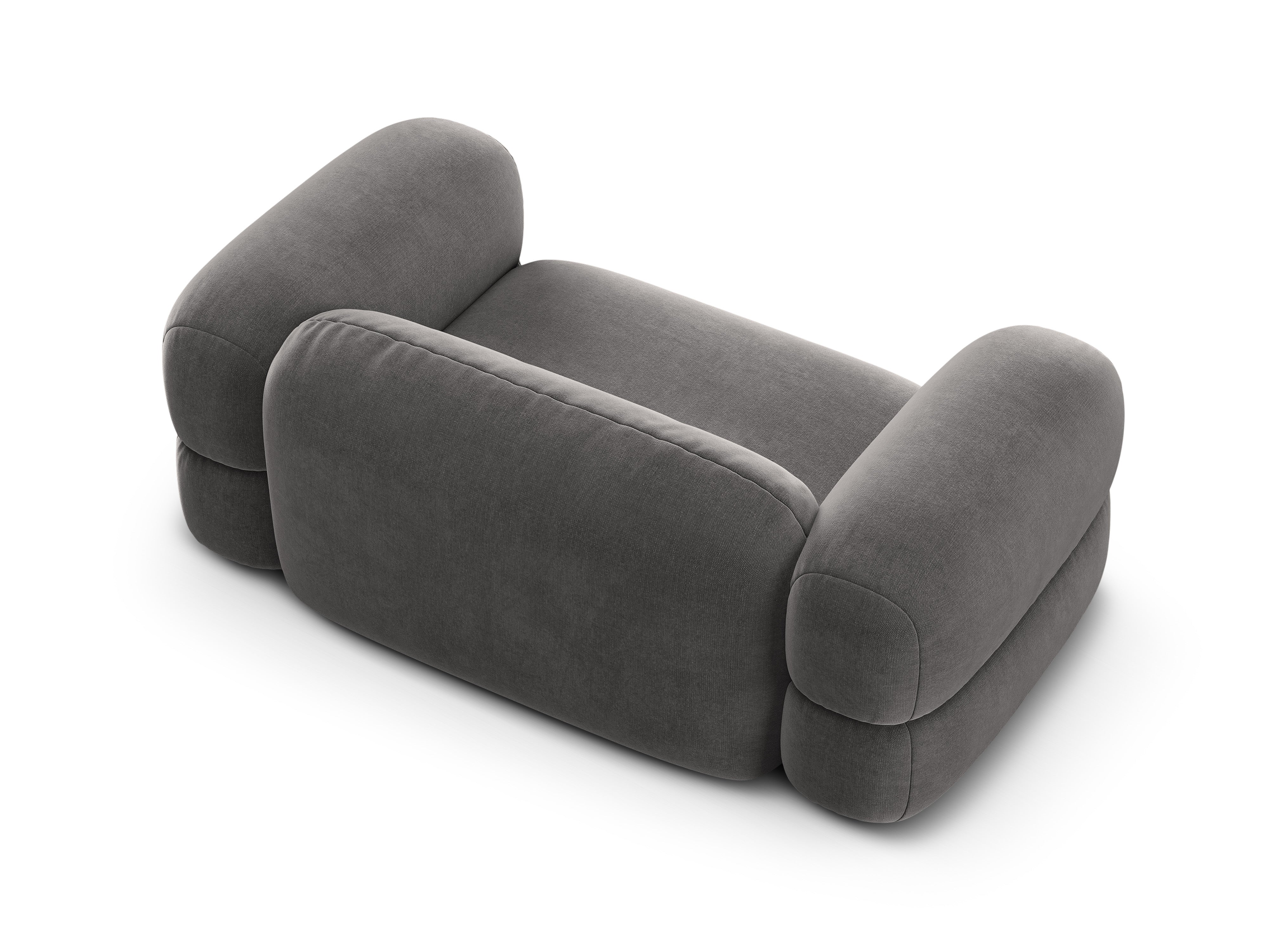 Velvet 2-Seater Sofa ROGER Gray