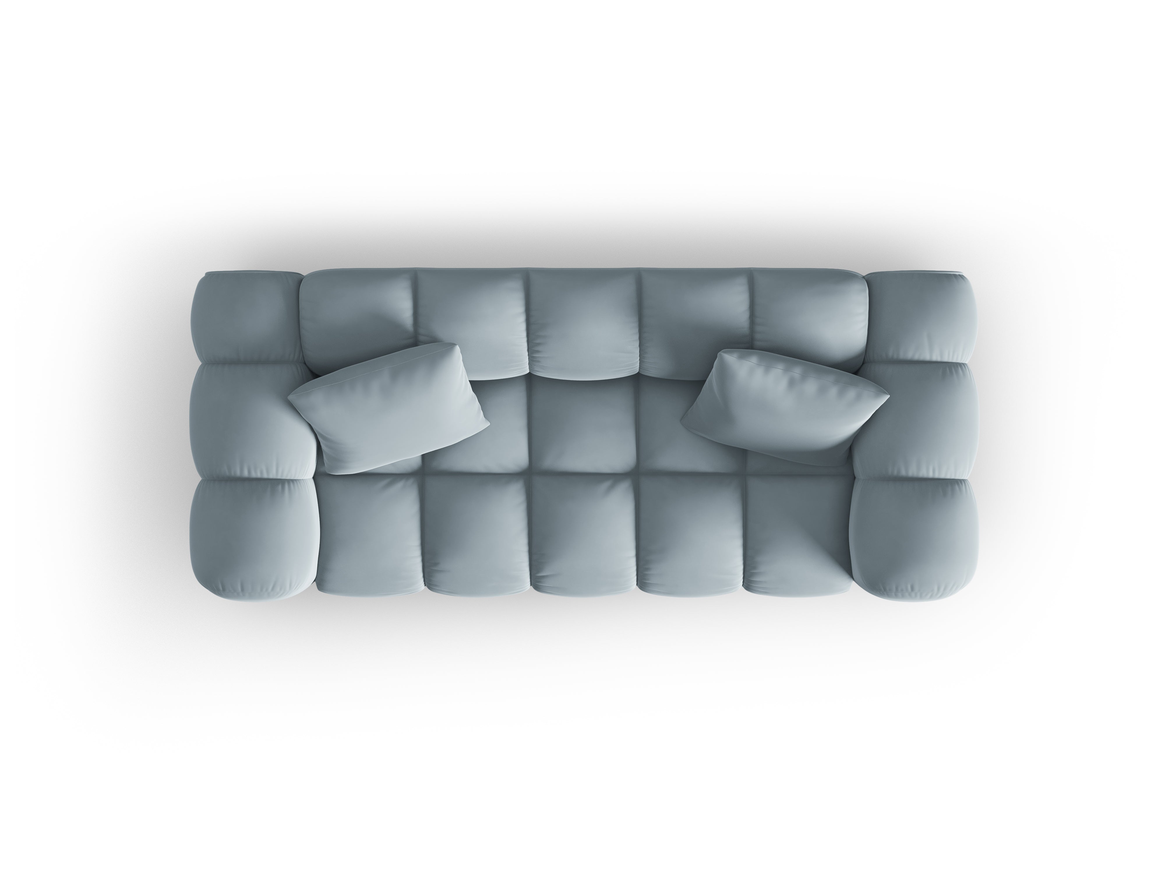 2-person velvet sofa, light blue Halley