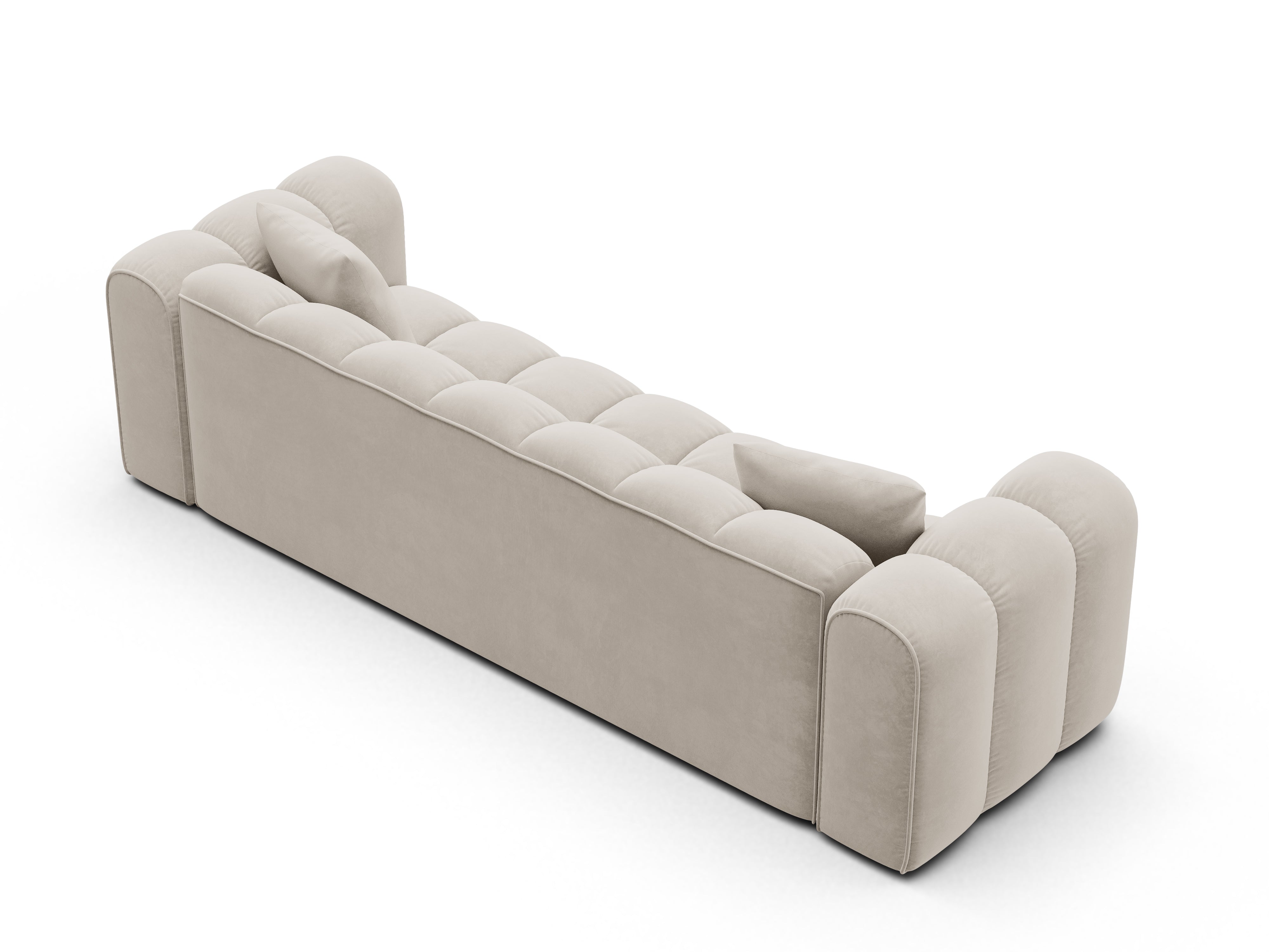 Velvet sofa with sleeping function ASTRO ecru