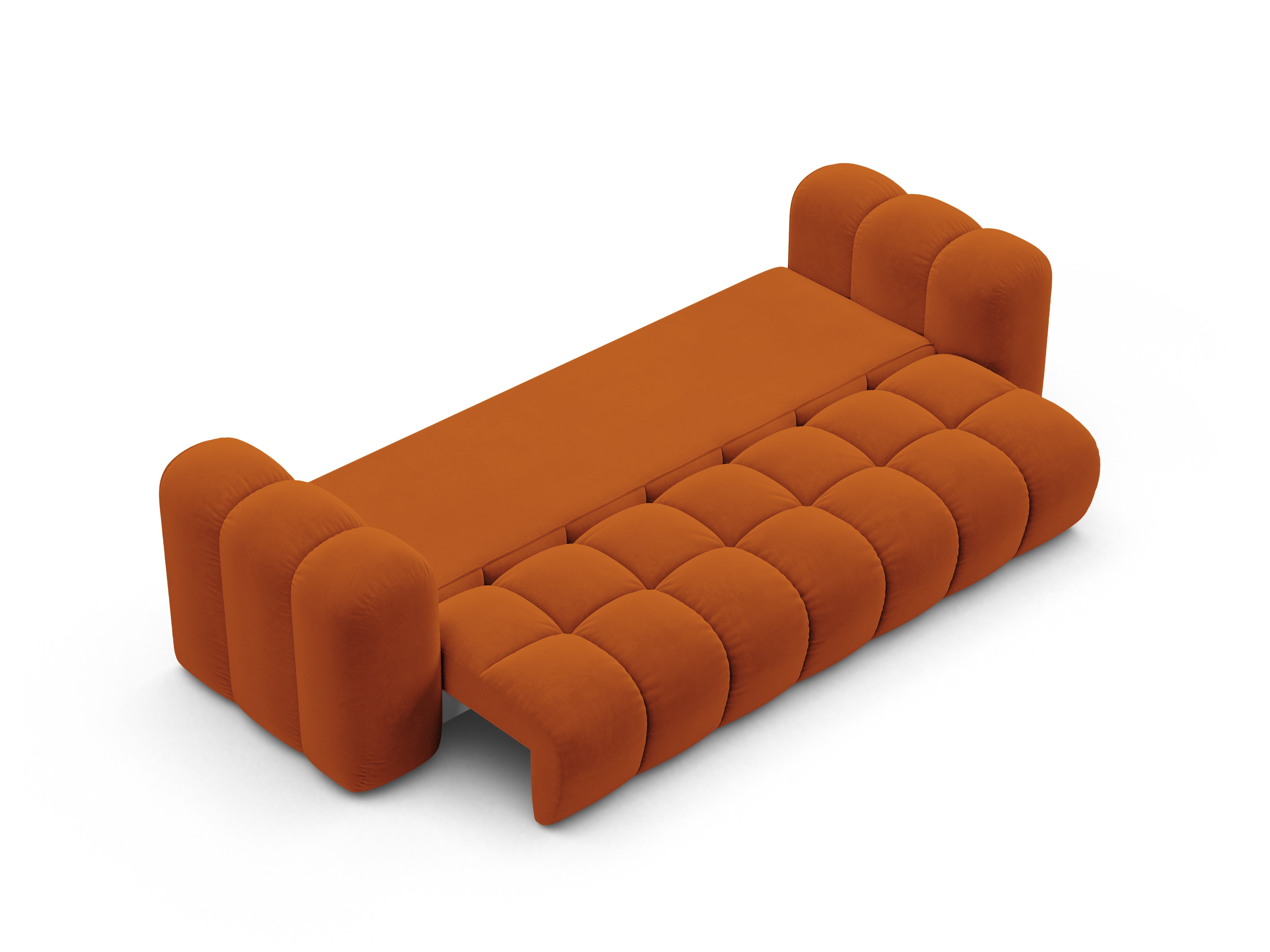 Velvet sofa with sleeping function ASTRO in rust